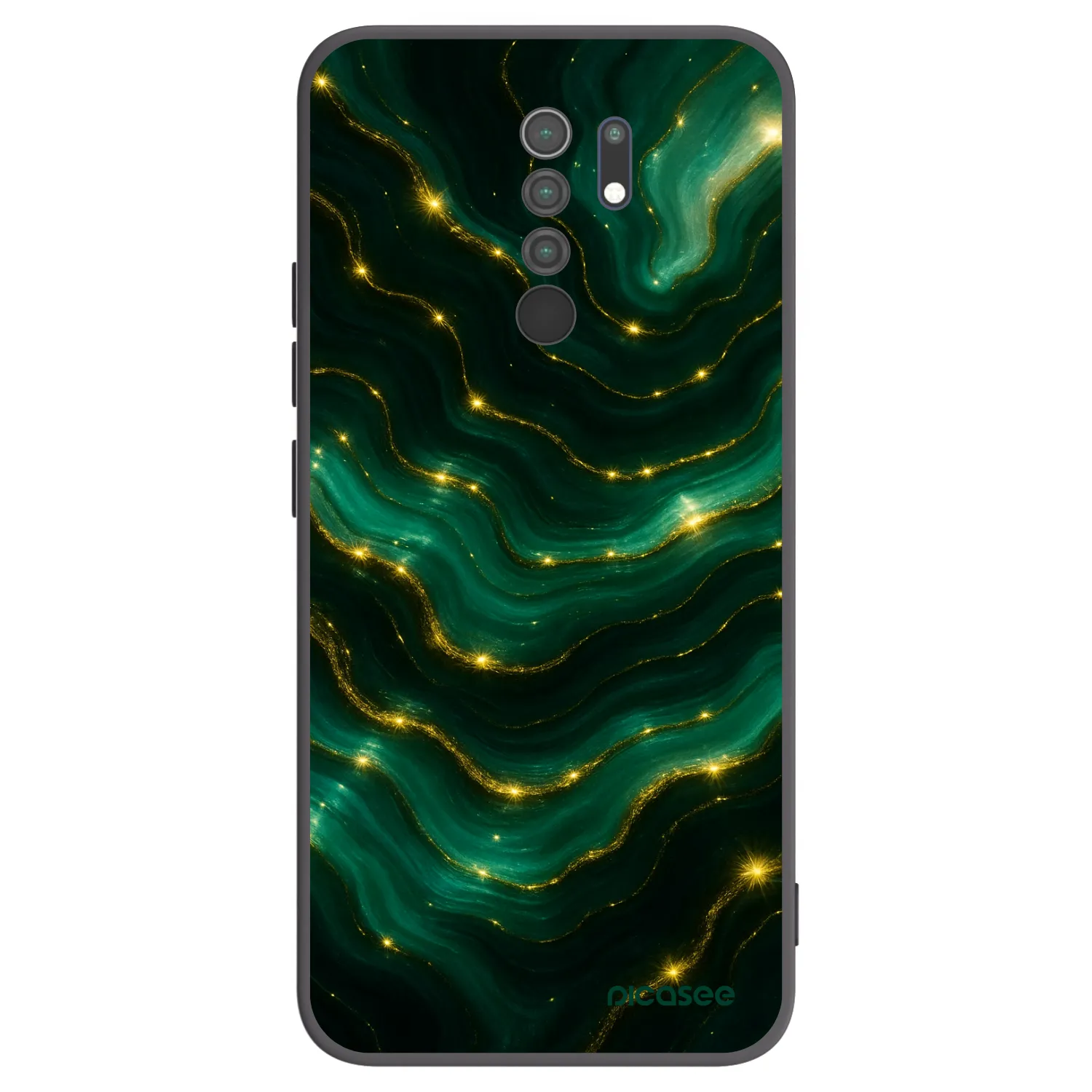 Picasee Xiaomi Redmi 9 Hülle - Schwarzes Silikon - Emerald