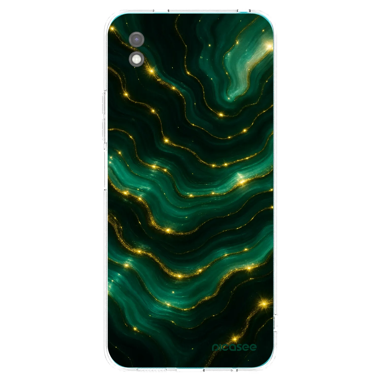 Picasee Xiaomi Redmi 9A Hülle - Schwarzes Silikon - Emerald