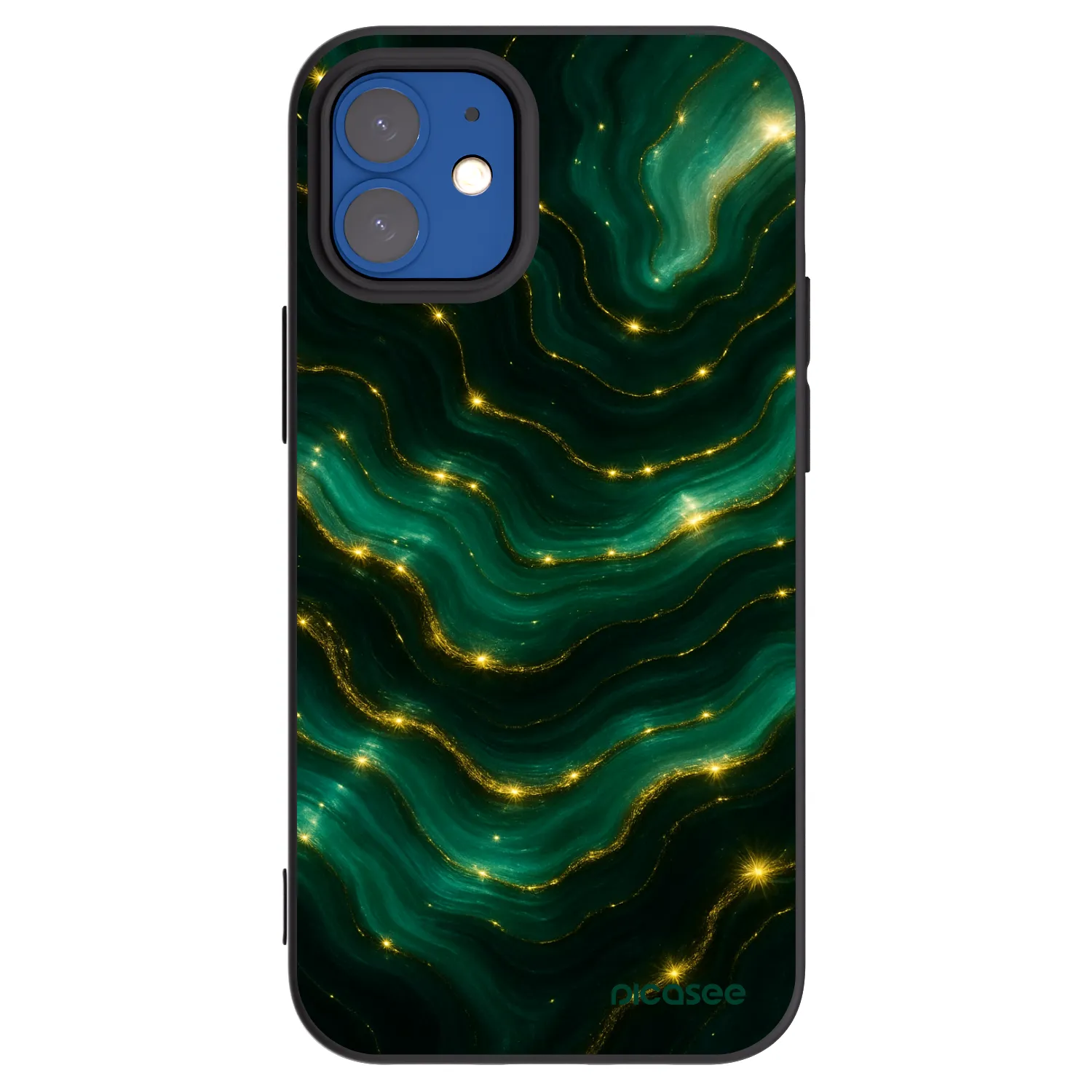 Picasee Apple iPhone 12 mini Hülle - Schwarzes Silikon - Emerald