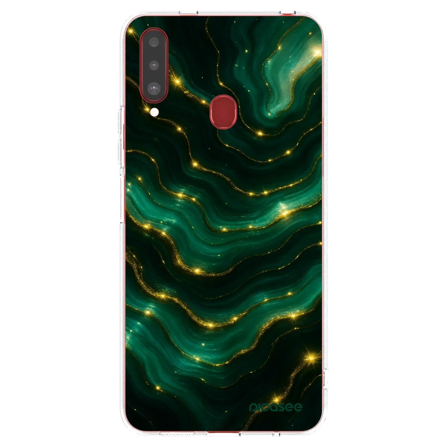 Picasee Samsung Galaxy A20s Hülle - Transparentes Silikon - Emerald