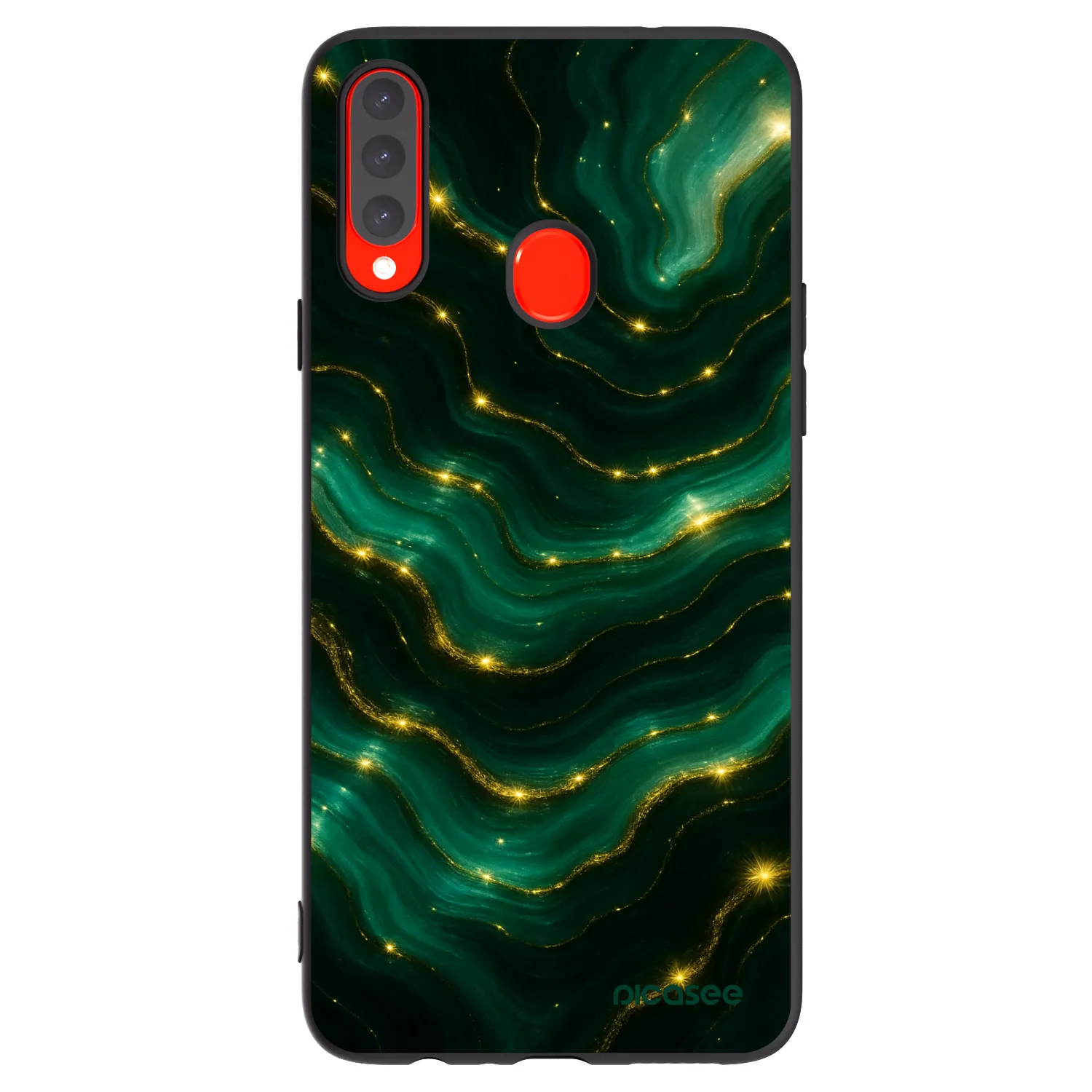 Picasee Samsung Galaxy A20s Hülle - Schwarzes Silikon - Emerald