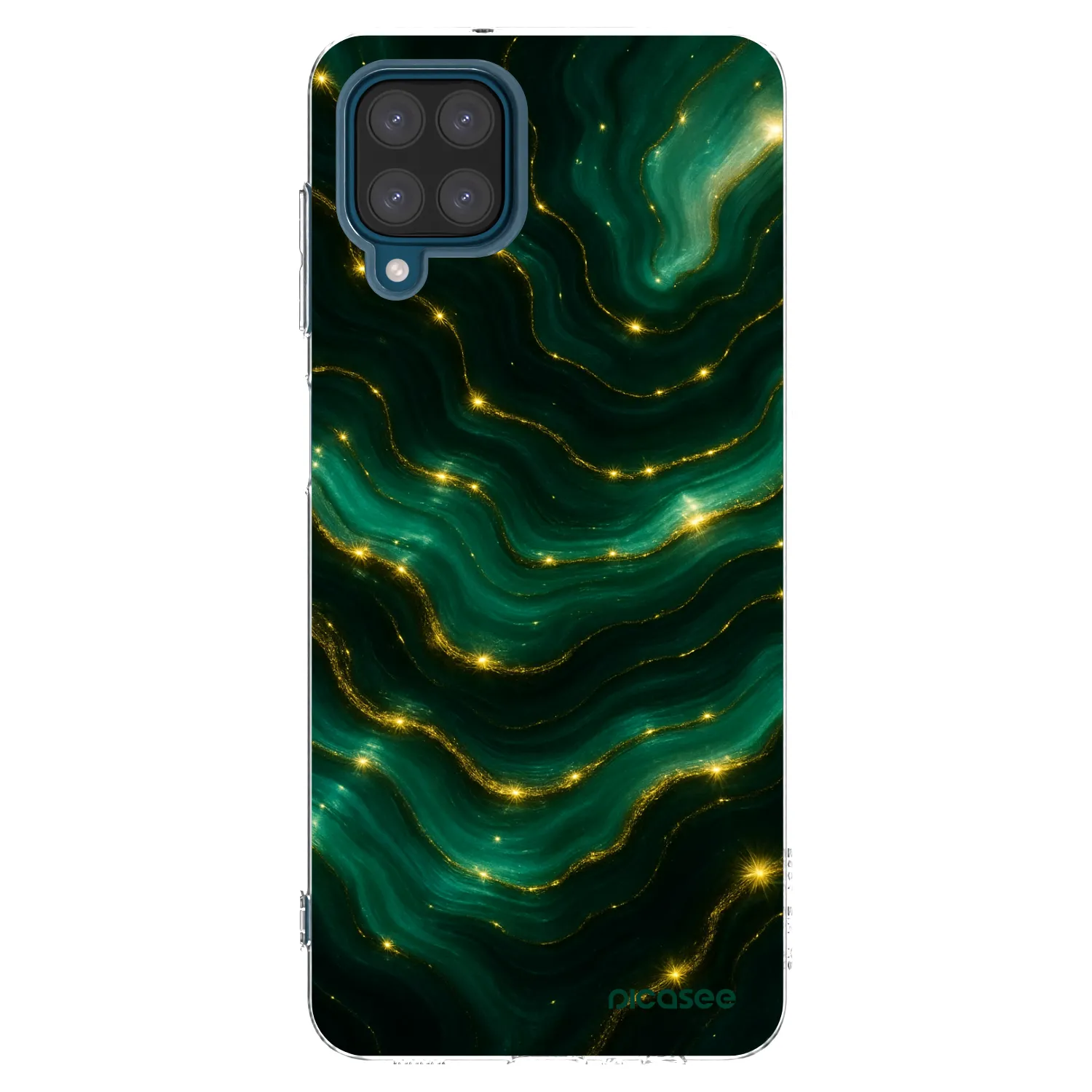 Picasee Samsung Galaxy A12 A125F Hülle - Transparentes Silikon - Emerald