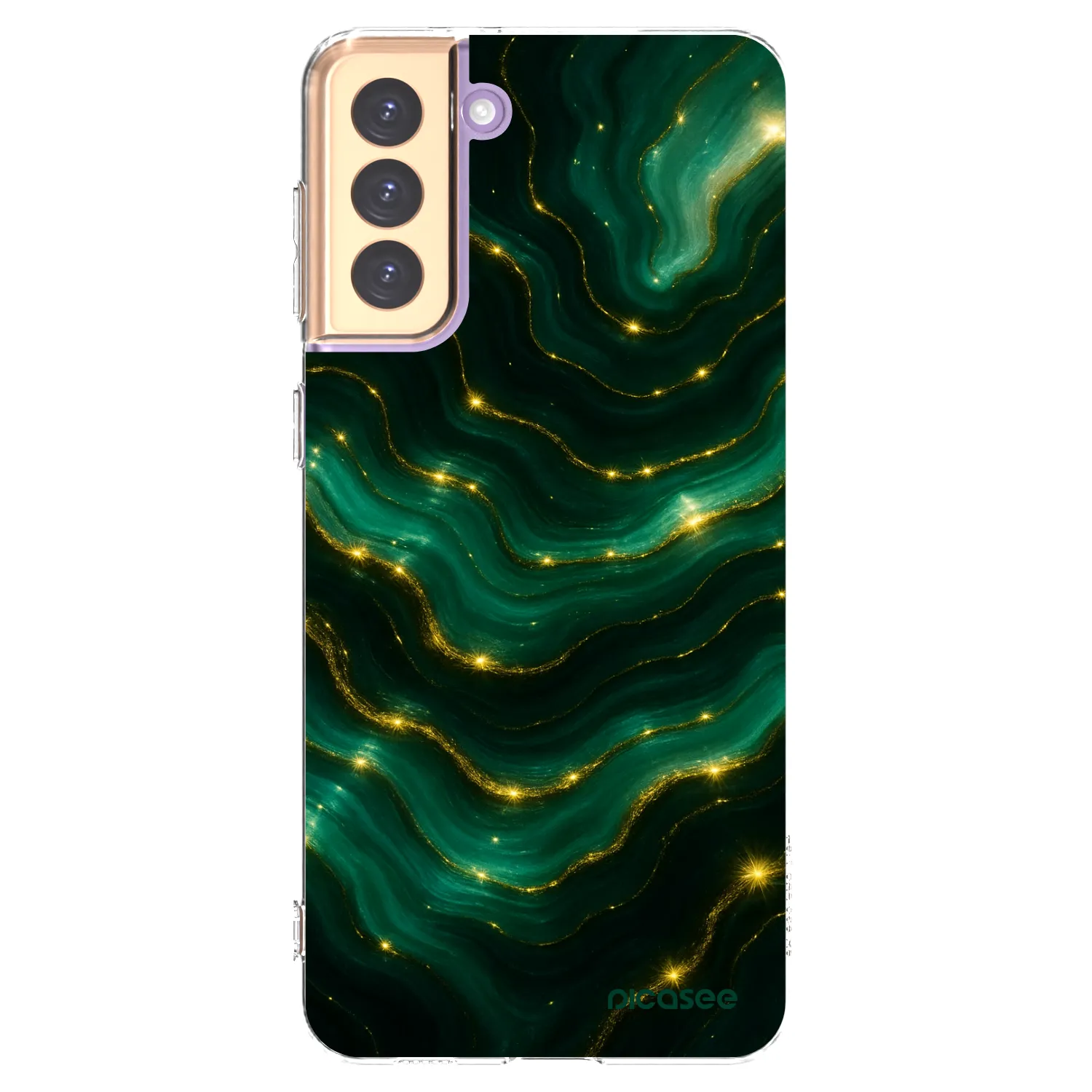 Picasee Samsung Galaxy S21+ 5G G996F Hülle - Transparentes Silikon - Emerald