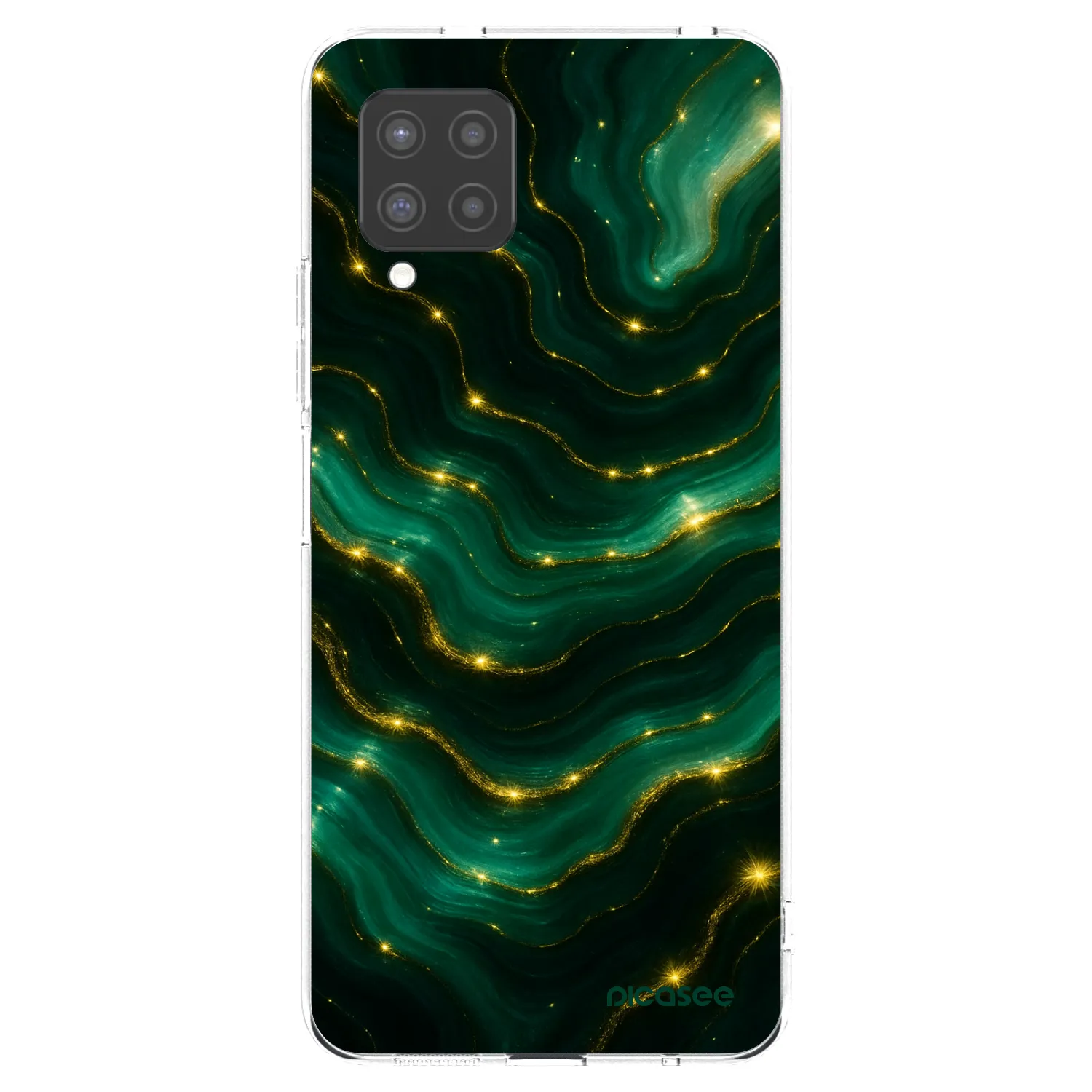 Picasee Samsung Galaxy A42 A426B Hülle - Transparentes Silikon - Emerald