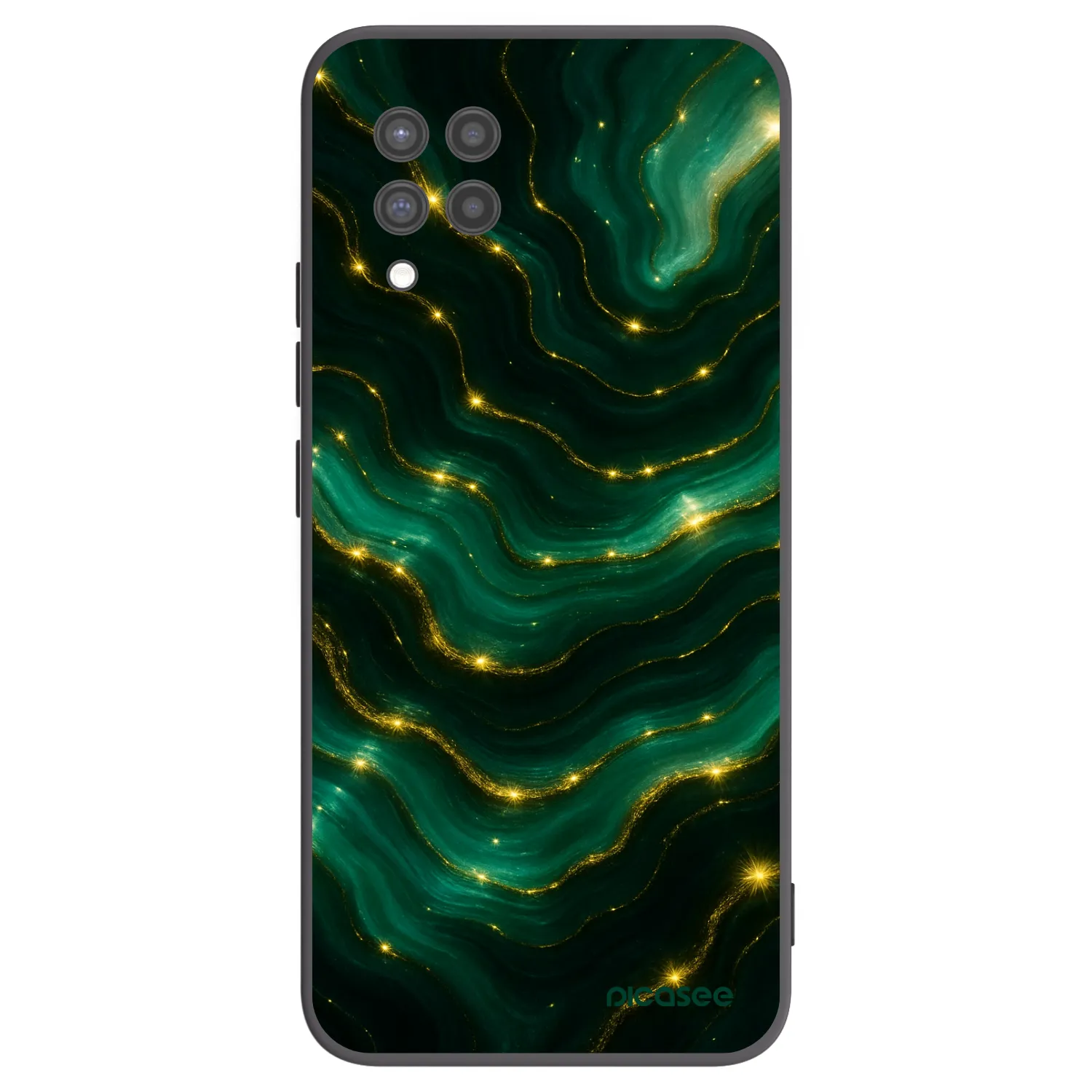 Picasee Samsung Galaxy A42 A426B Hülle - Schwarzes Silikon - Emerald