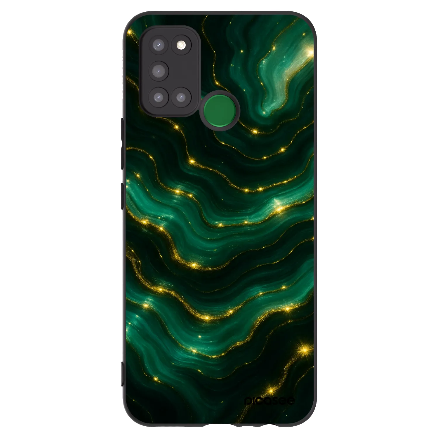 Picasee Realme 7i Hülle - Schwarzes Silikon - Emerald