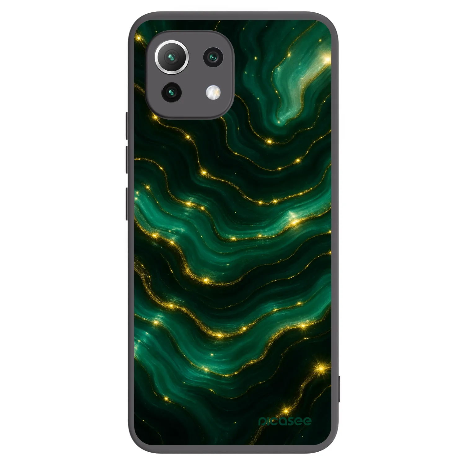 Picasee Xiaomi Mi 11 Lite Hülle - Schwarzes Silikon - Emerald