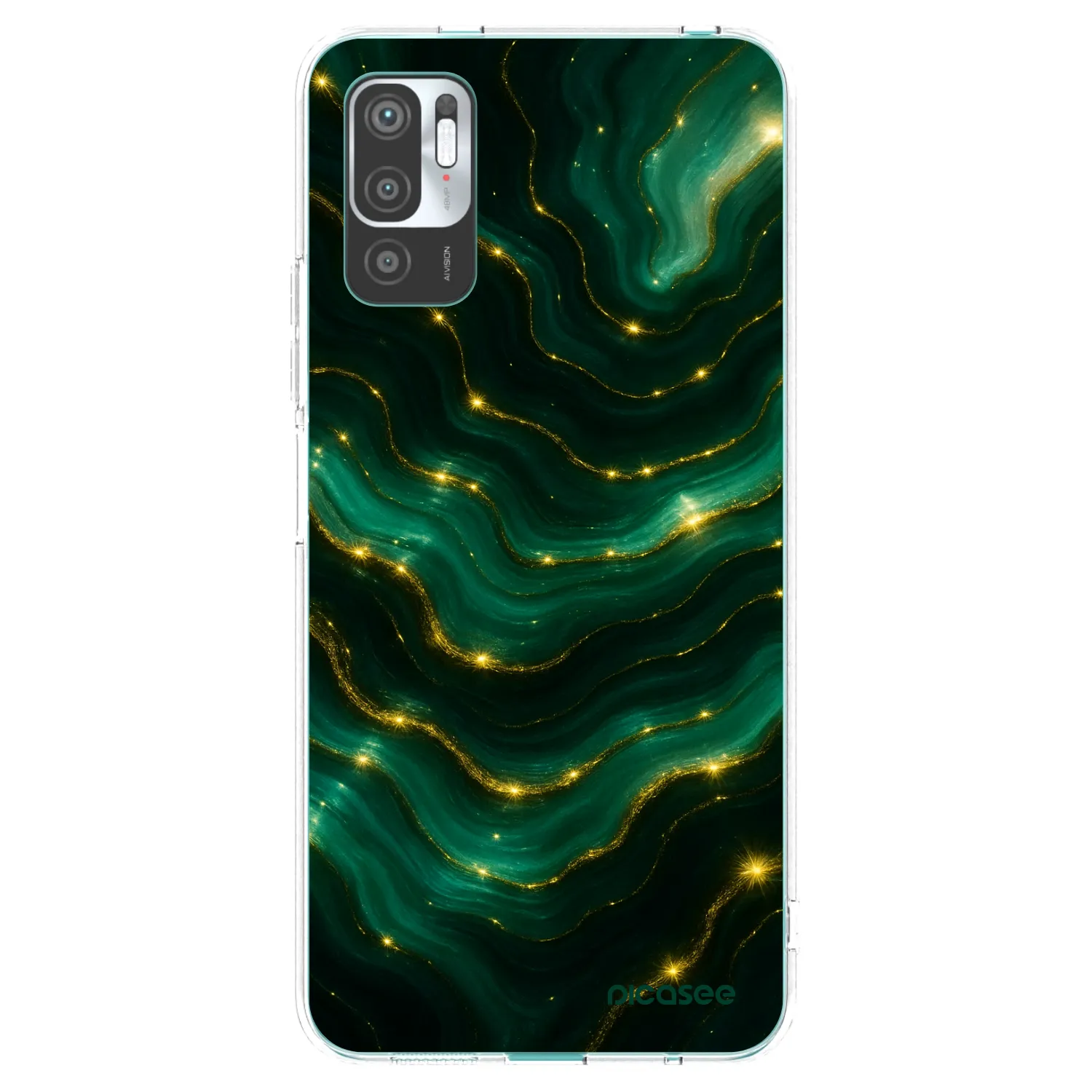 Picasee Xiaomi Redmi Note 10 5G Hülle - Transparentes Silikon - Emerald