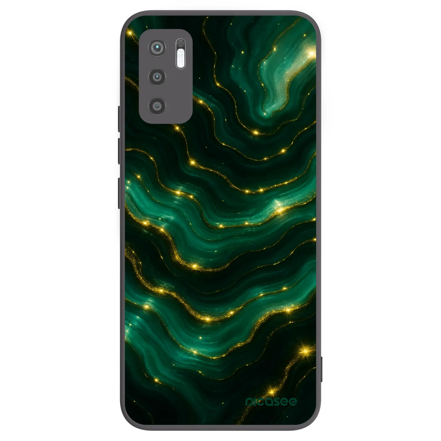 Picasee Xiaomi Redmi Note 10 5G Hülle - Schwarzes Silikon - Emerald