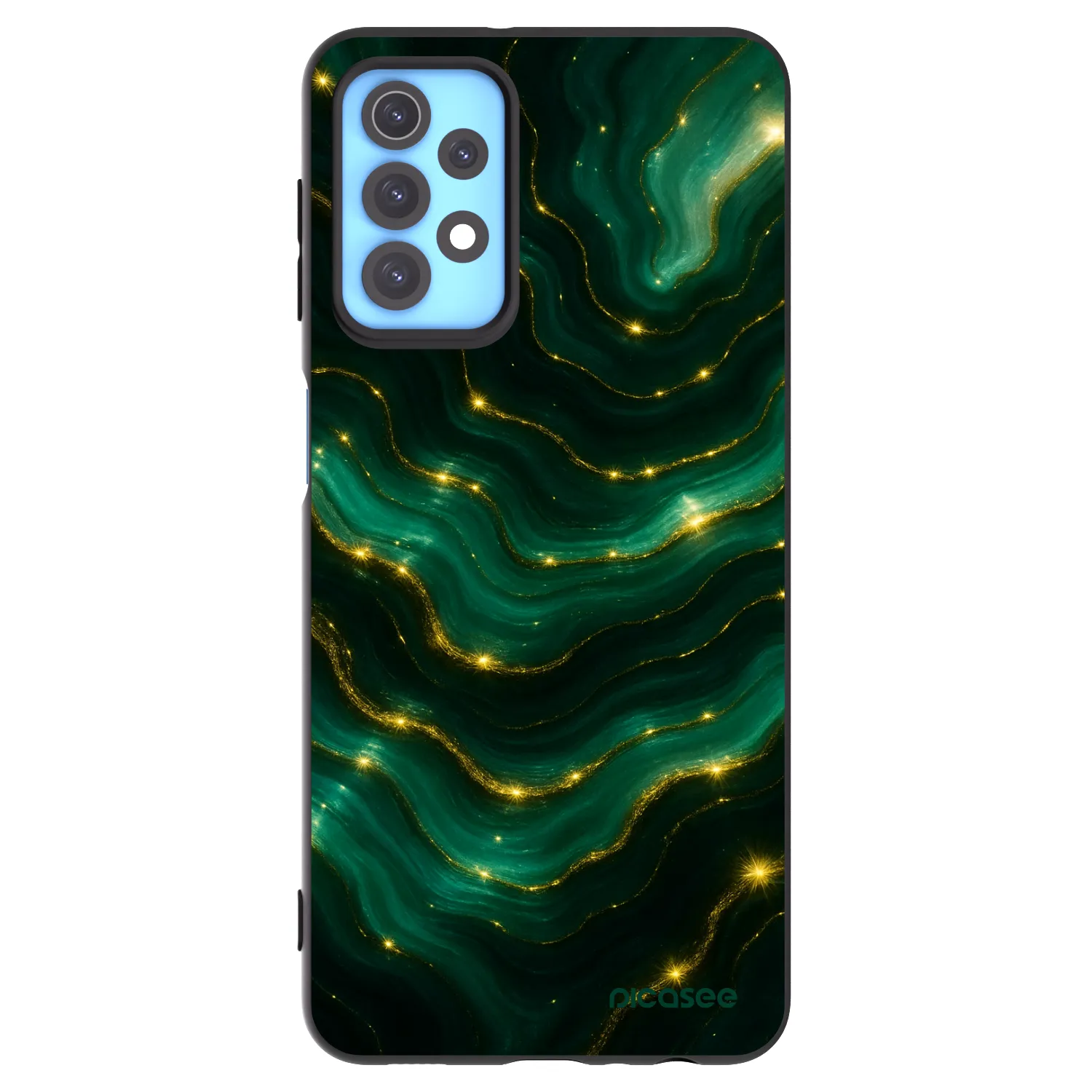 Picasee Samsung Galaxy A32 4G SM-A325F Hülle - Schwarzes Silikon - Emerald