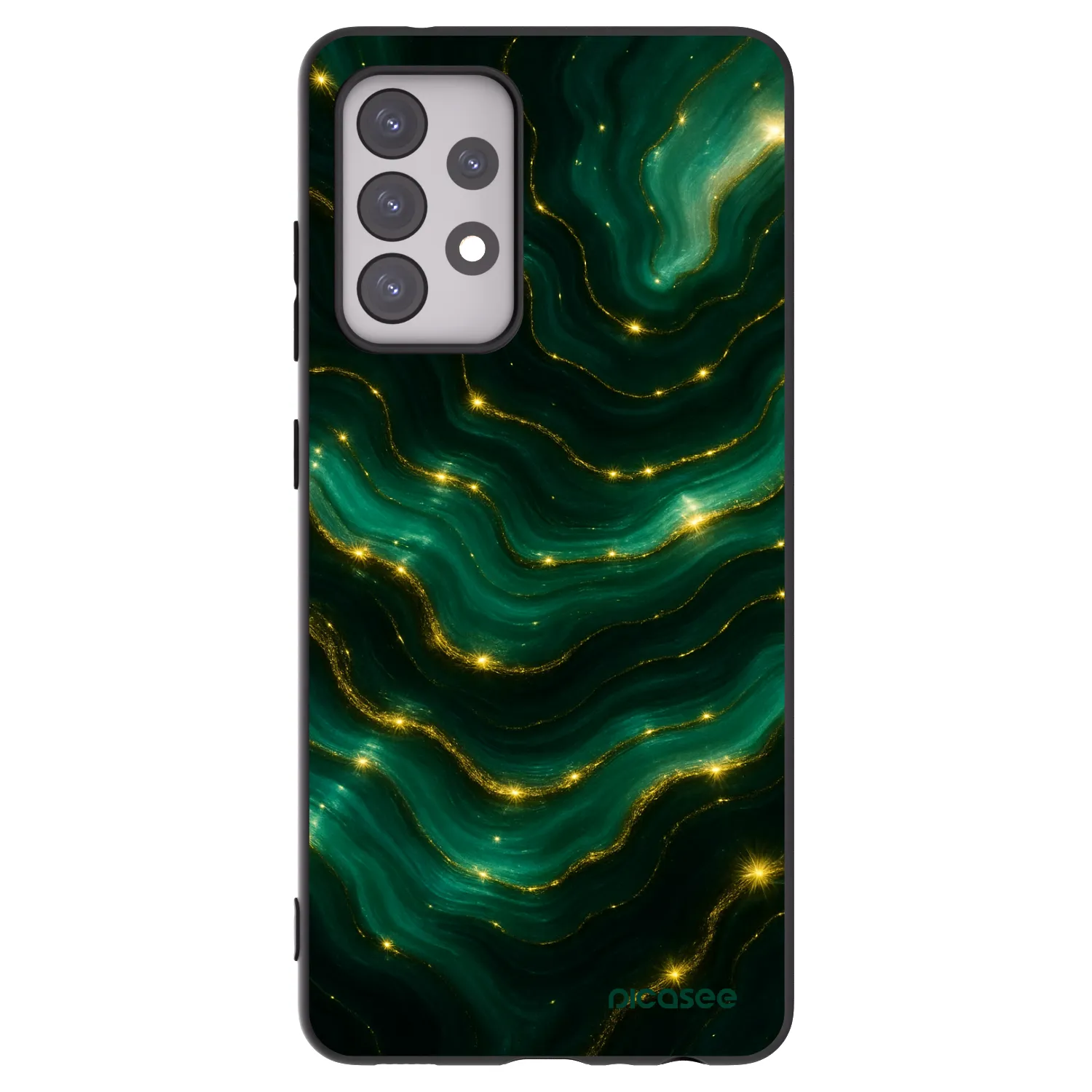 Picasee Samsung Galaxy A52s 5G A528B Hülle - Schwarzes Silikon - Emerald