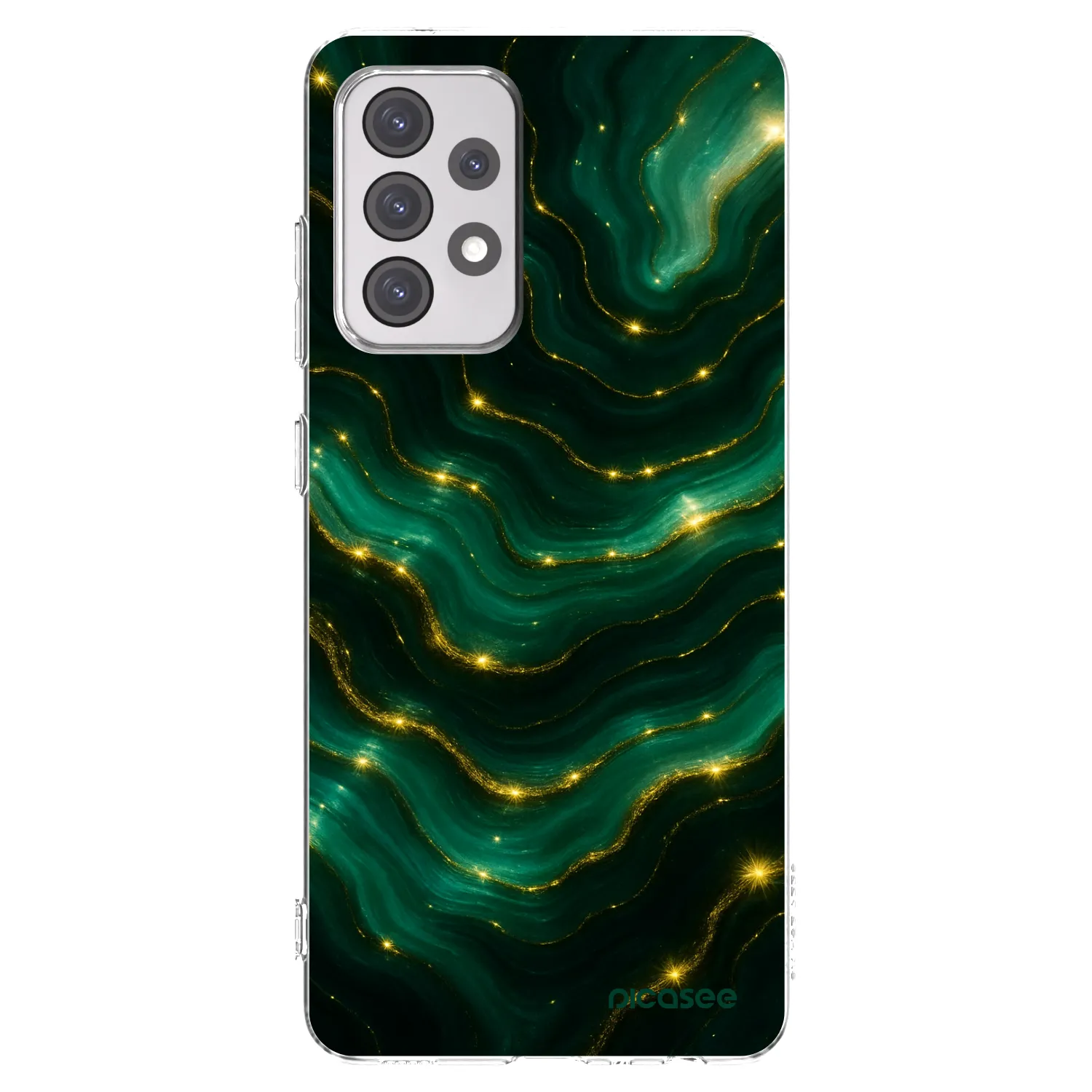 Picasee Samsung Galaxy A52s 5G A528B Hülle - Transparentes Silikon - Emerald