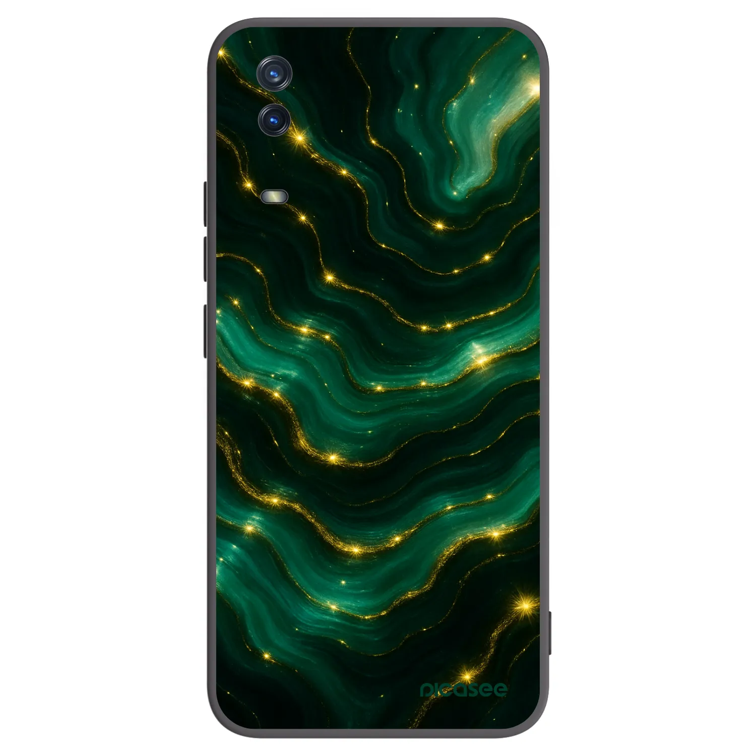 Picasee Vivo Y11s Hülle - Schwarzes Silikon - Emerald