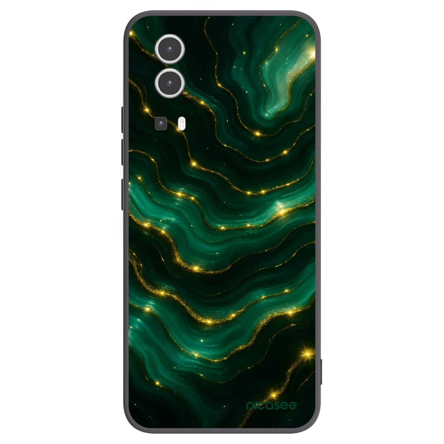 Picasee Vivo Y72 5G Hülle - Schwarzes Silikon - Emerald