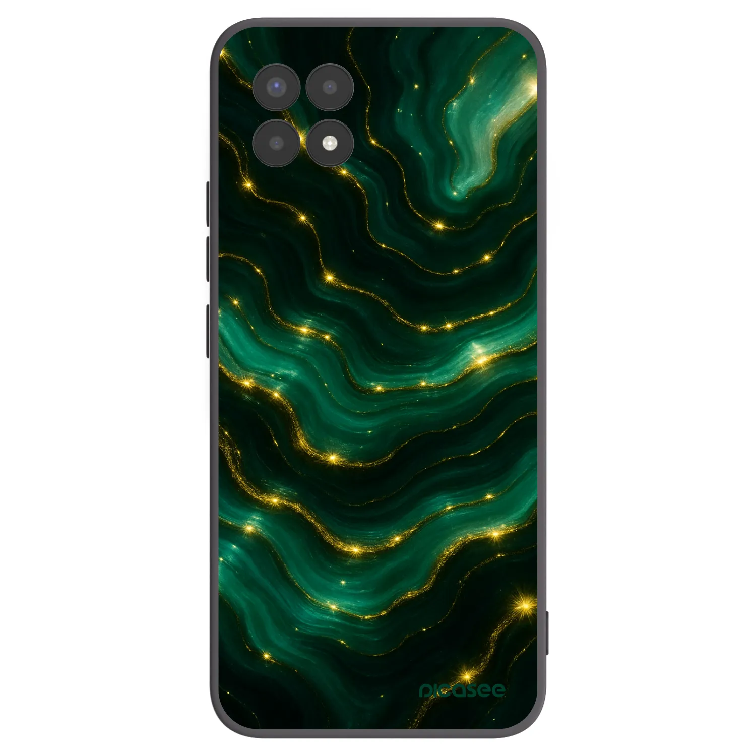 Picasee Realme 8i Hülle - Schwarzes Silikon - Emerald
