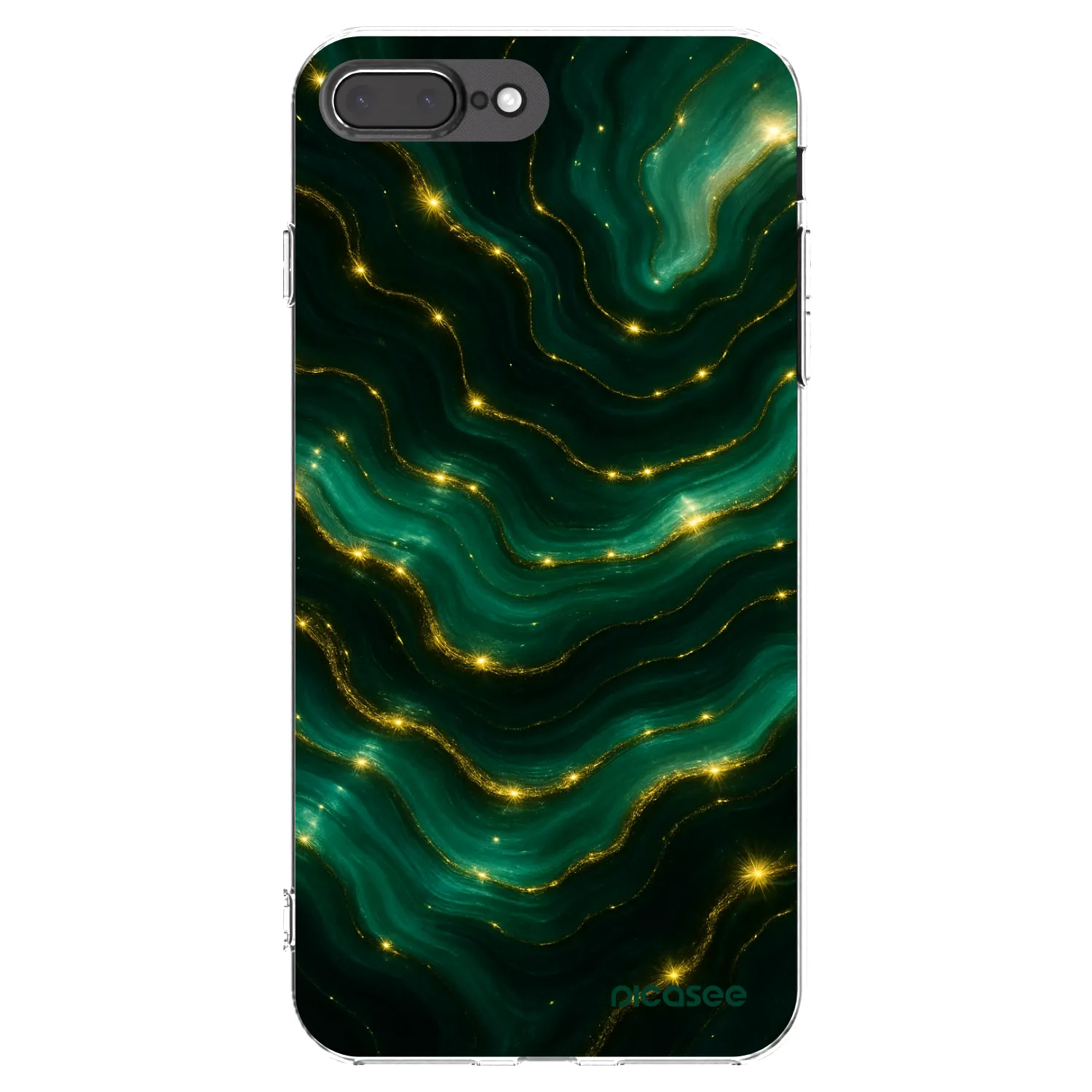 Picasee Apple iPhone 7 Plus Hülle - Transparentes Silikon - Emerald