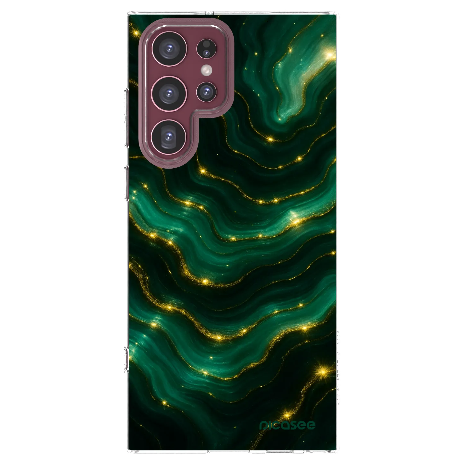 Picasee Samsung Galaxy S22 Ultra 5G Hülle - Transparentes Silikon - Emerald
