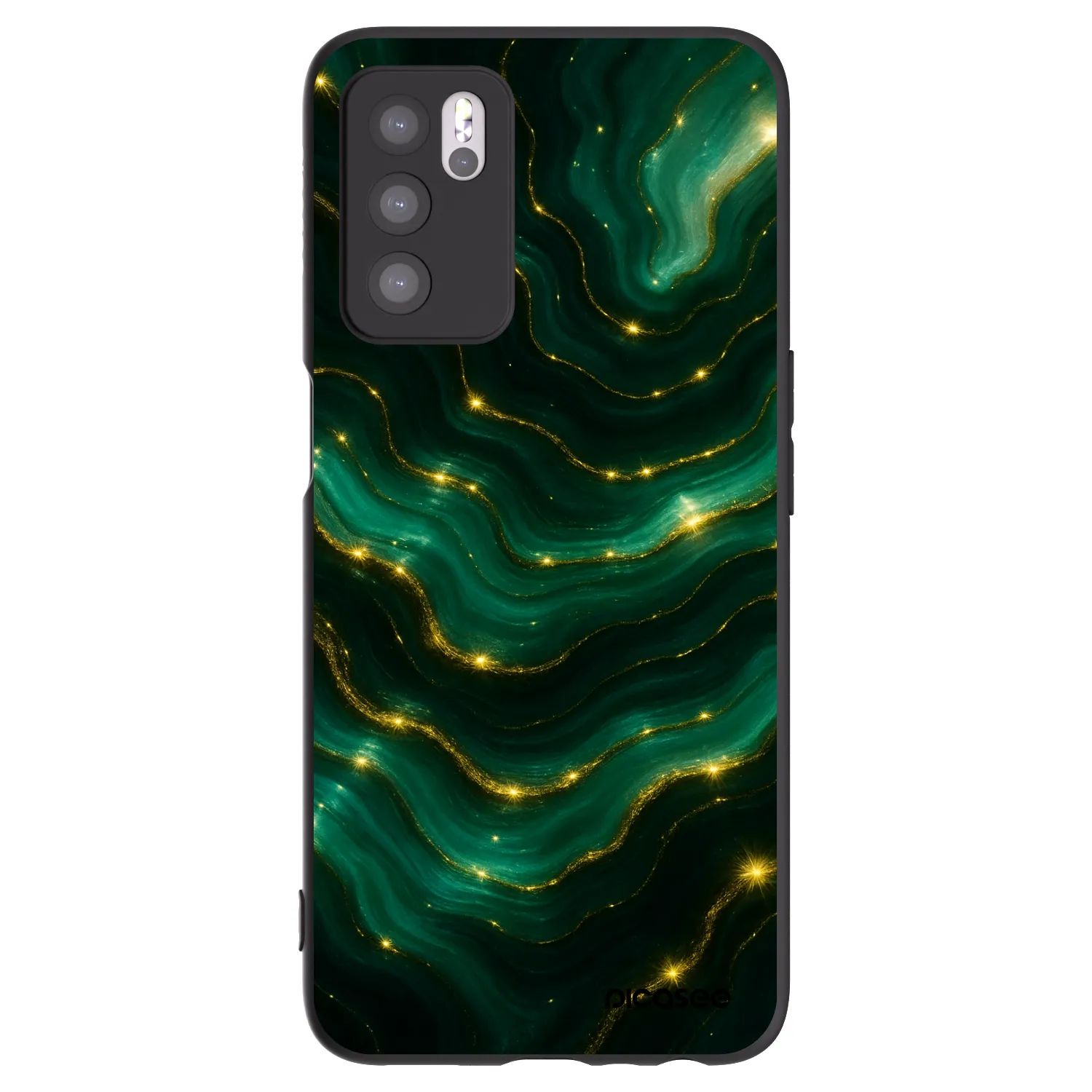 Picasee OPPO A16s Hülle - Schwarzes Silikon - Emerald