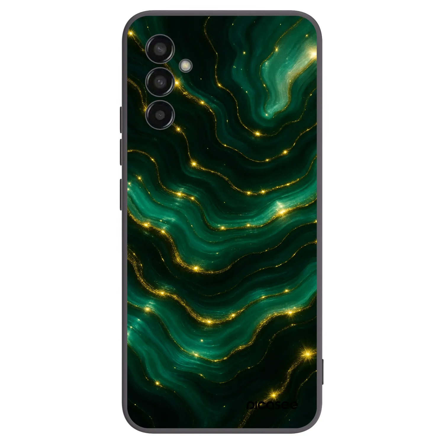 Picasee Samsung Galaxy M13 M135F Hülle - Schwarzes Silikon - Emerald