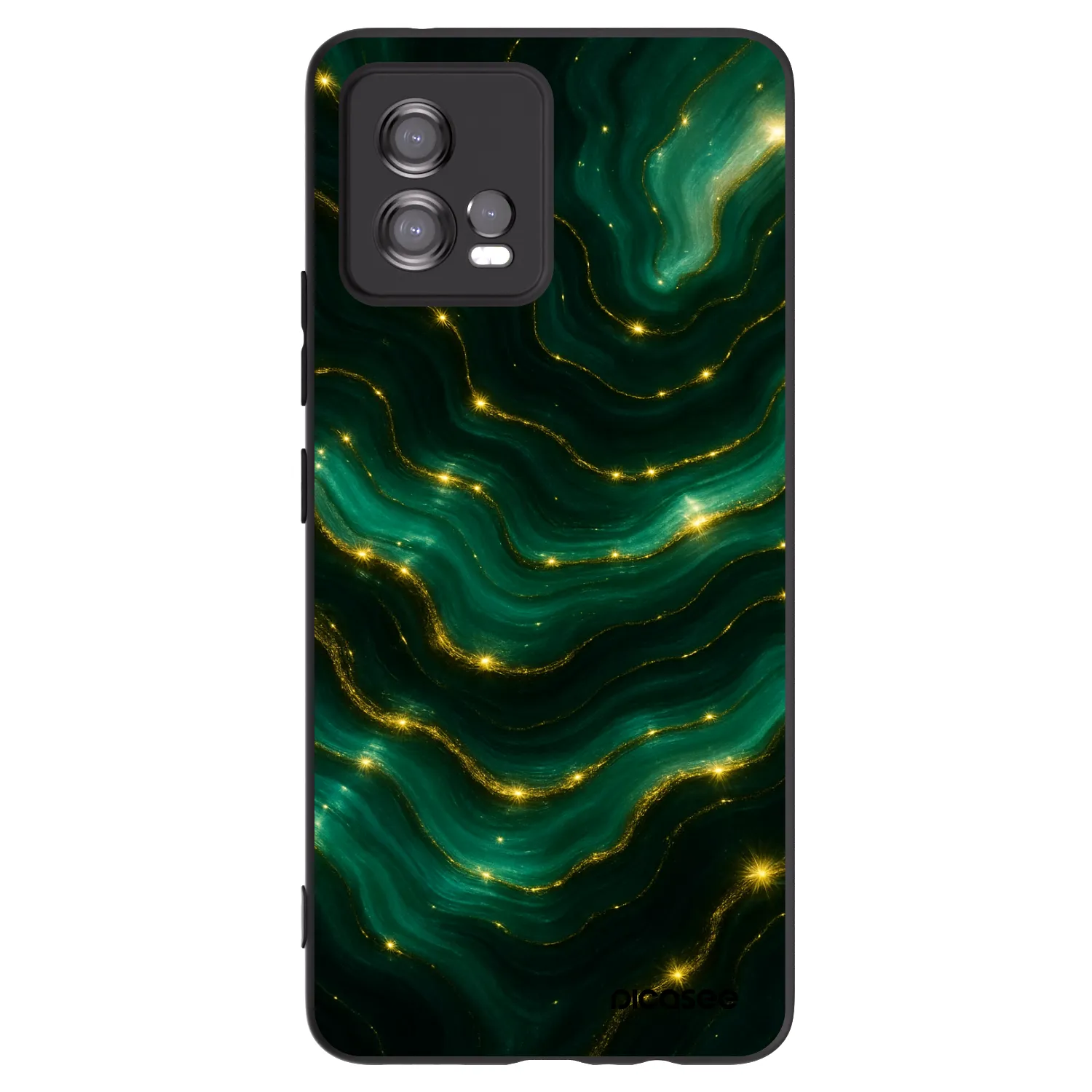 Picasee Motorola Moto G72 Hülle - Schwarzes Silikon - Emerald