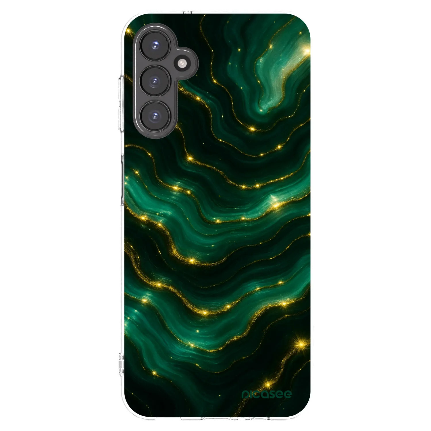 Picasee Samsung Galaxy A14 5G A146P Hülle - Transparentes Silikon - Emerald