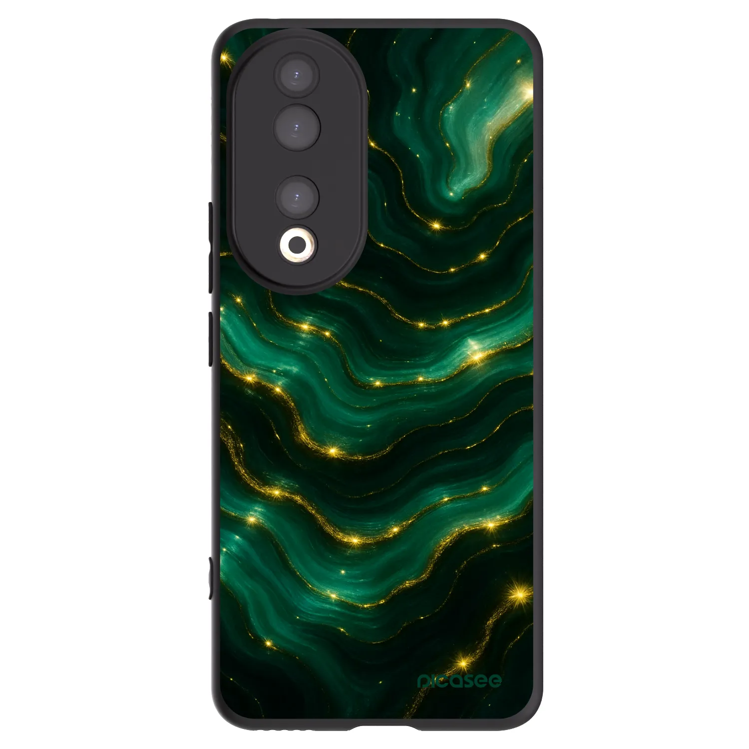 Picasee Honor 90 5G Hülle - Schwarzes Silikon - Emerald