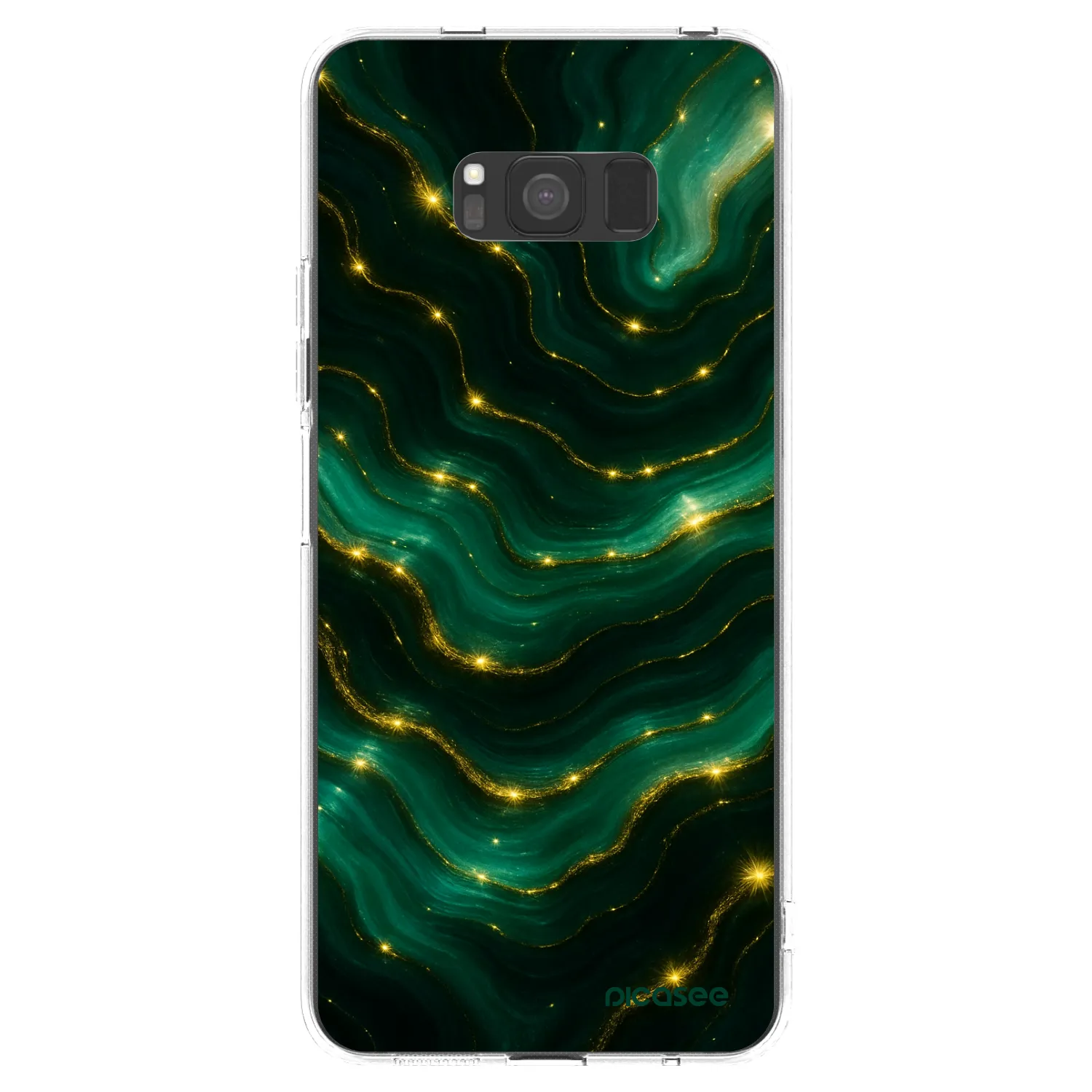 Picasee Samsung Galaxy S8 G950F Hülle - Transparentes Silikon - Emerald