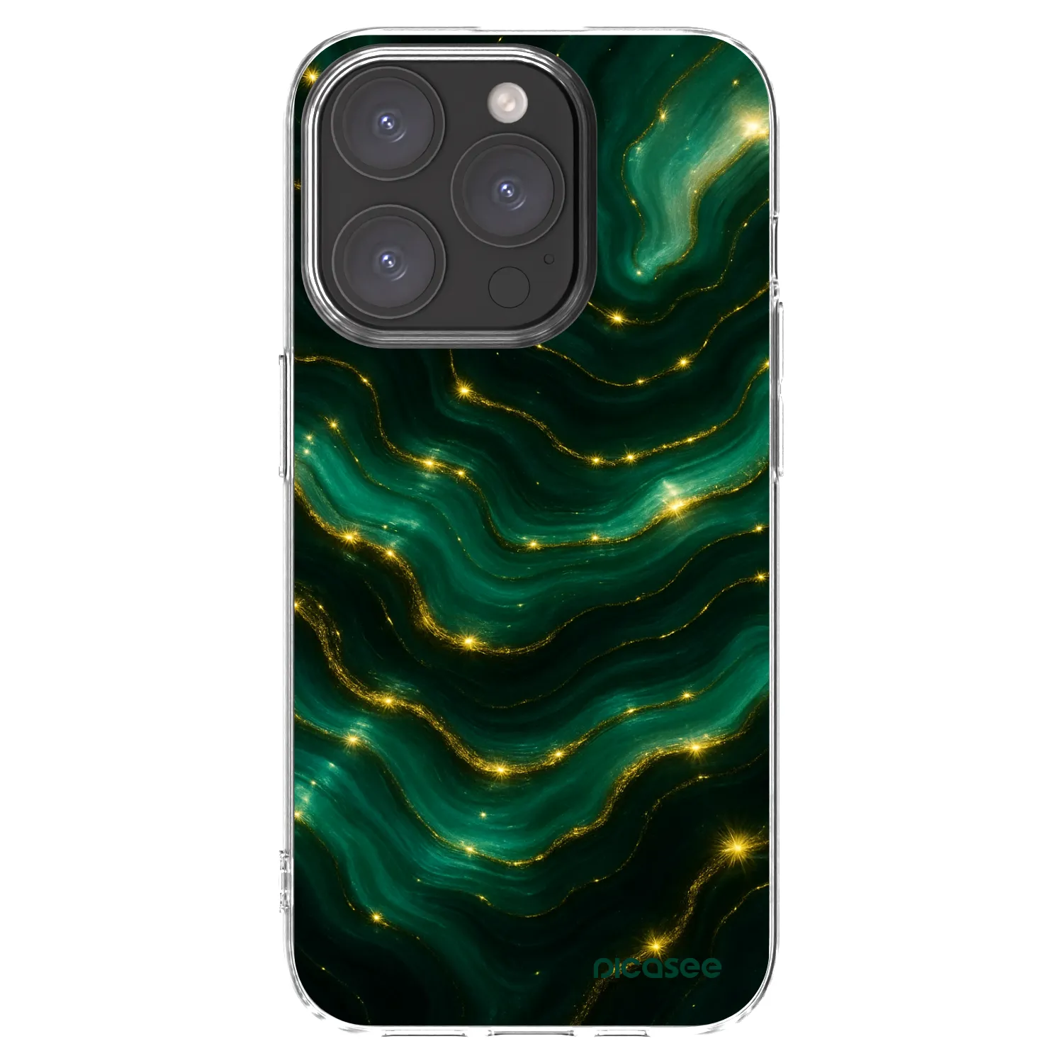 Picasee Apple iPhone 15 Pro Hülle - Transparentes Silikon - Emerald