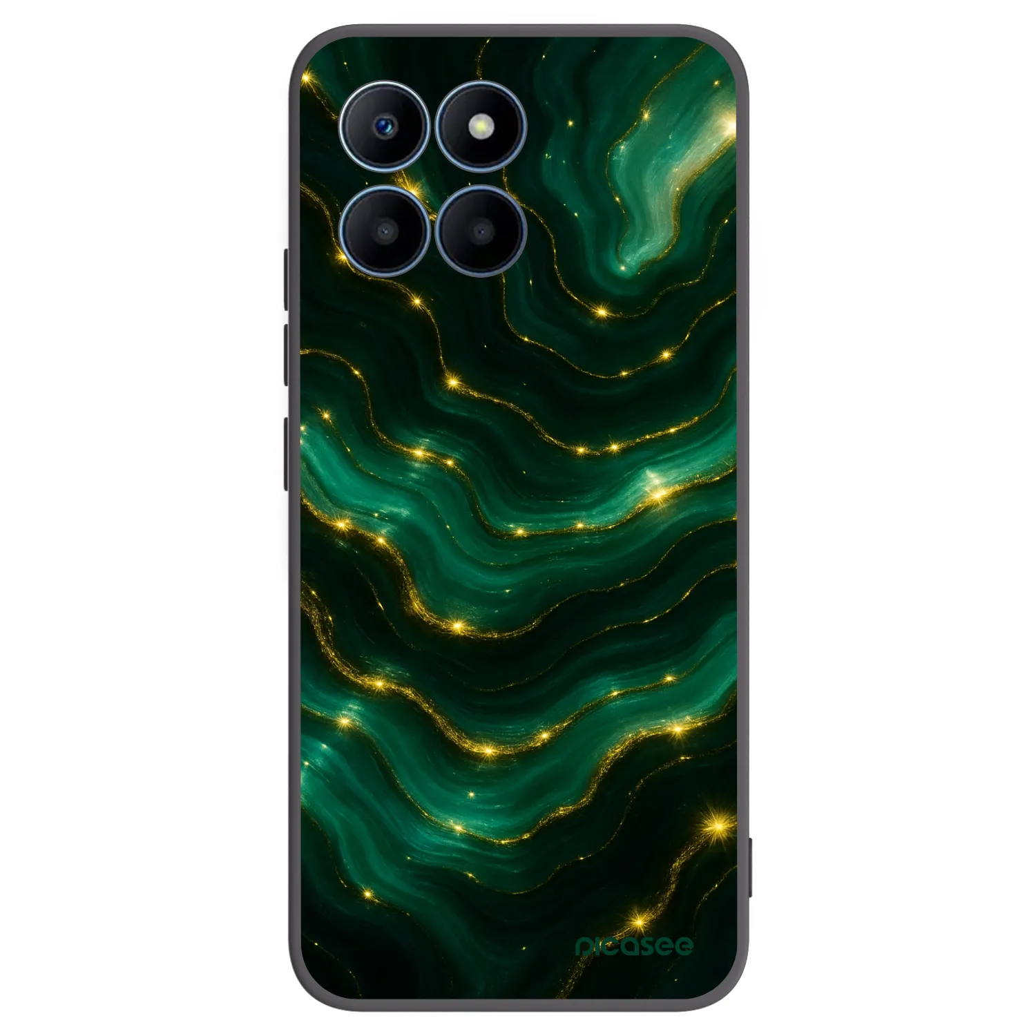 Picasee Honor 70 Lite Hülle - Schwarzes Silikon - Emerald