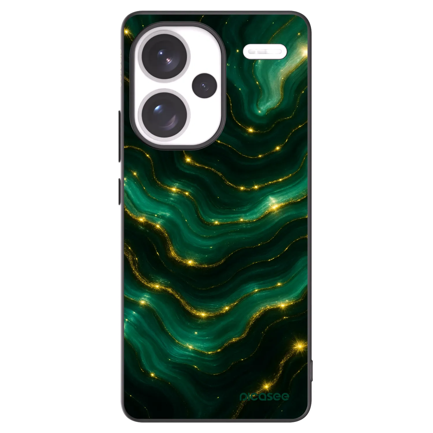 Picasee Xiaomi Redmi Note 13 Pro+ 5G Hülle - Schwarzes Silikon - Emerald