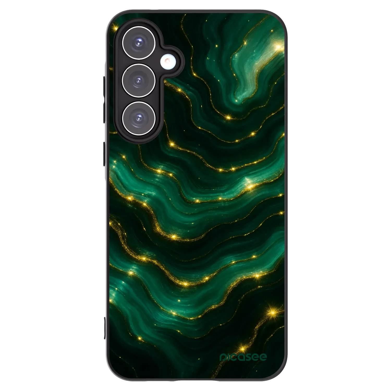 Picasee Samsung Galaxy A55 5G A556B Hülle - Schwarzes Silikon - Emerald
