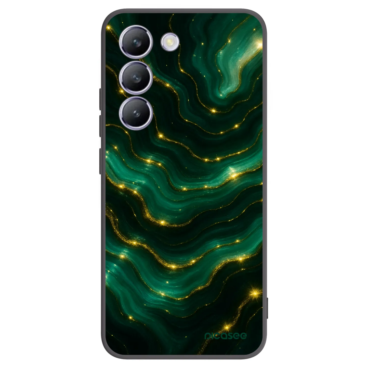 Picasee Vivo V40 SE 5G Hülle - Schwarzes Silikon - Emerald