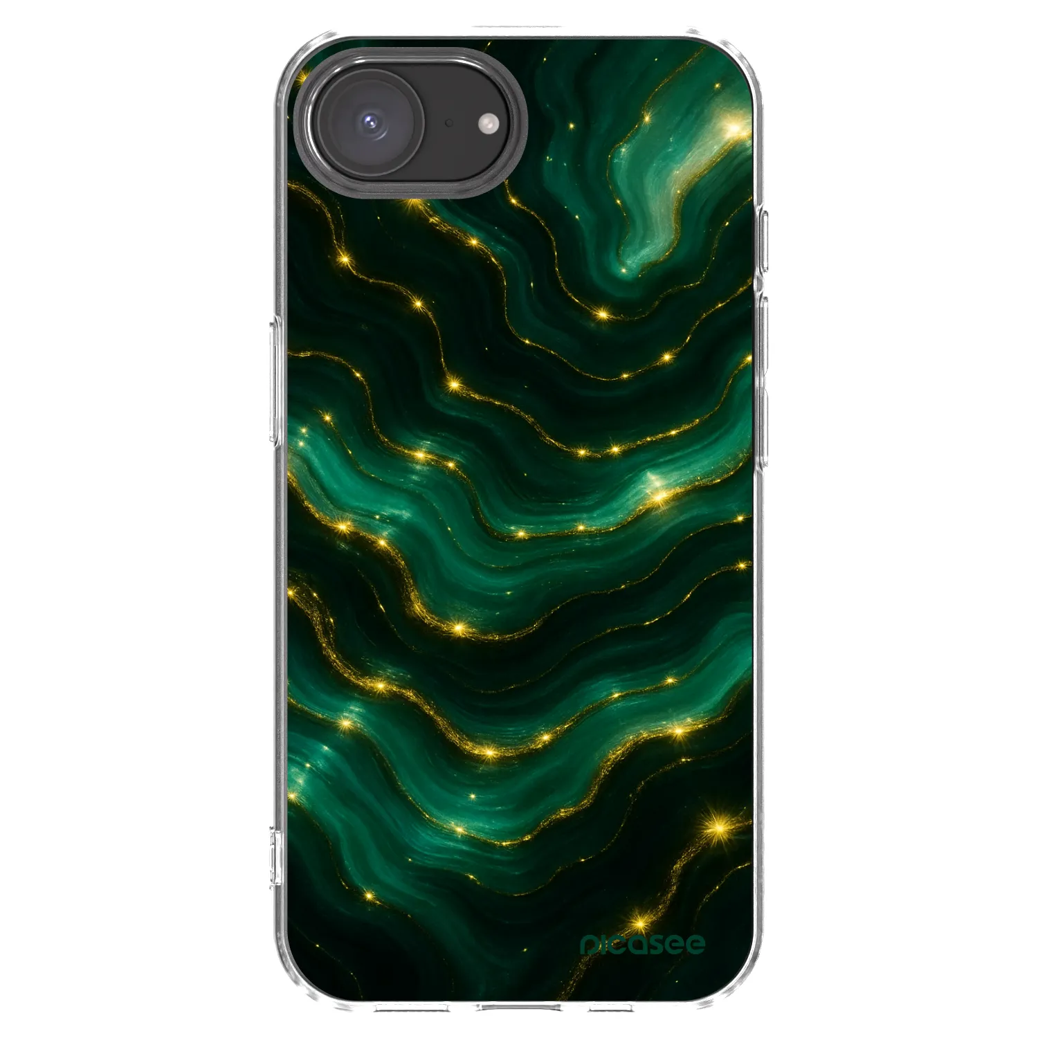 Picasee Apple iPhone 16e Hülle - Transparentes Silikon - Emerald