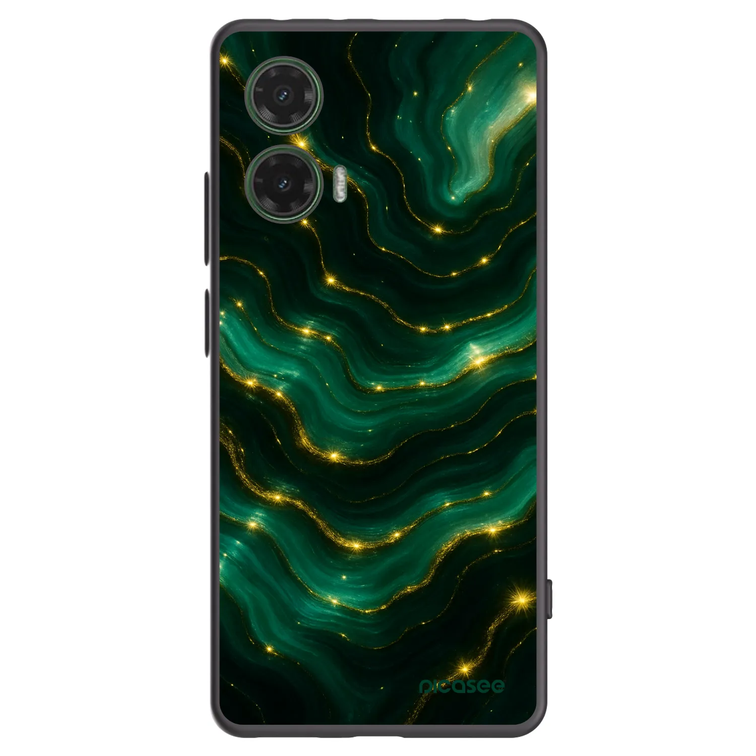 Picasee Motorola Moto G35 5G Hülle - Schwarzes Silikon - Emerald