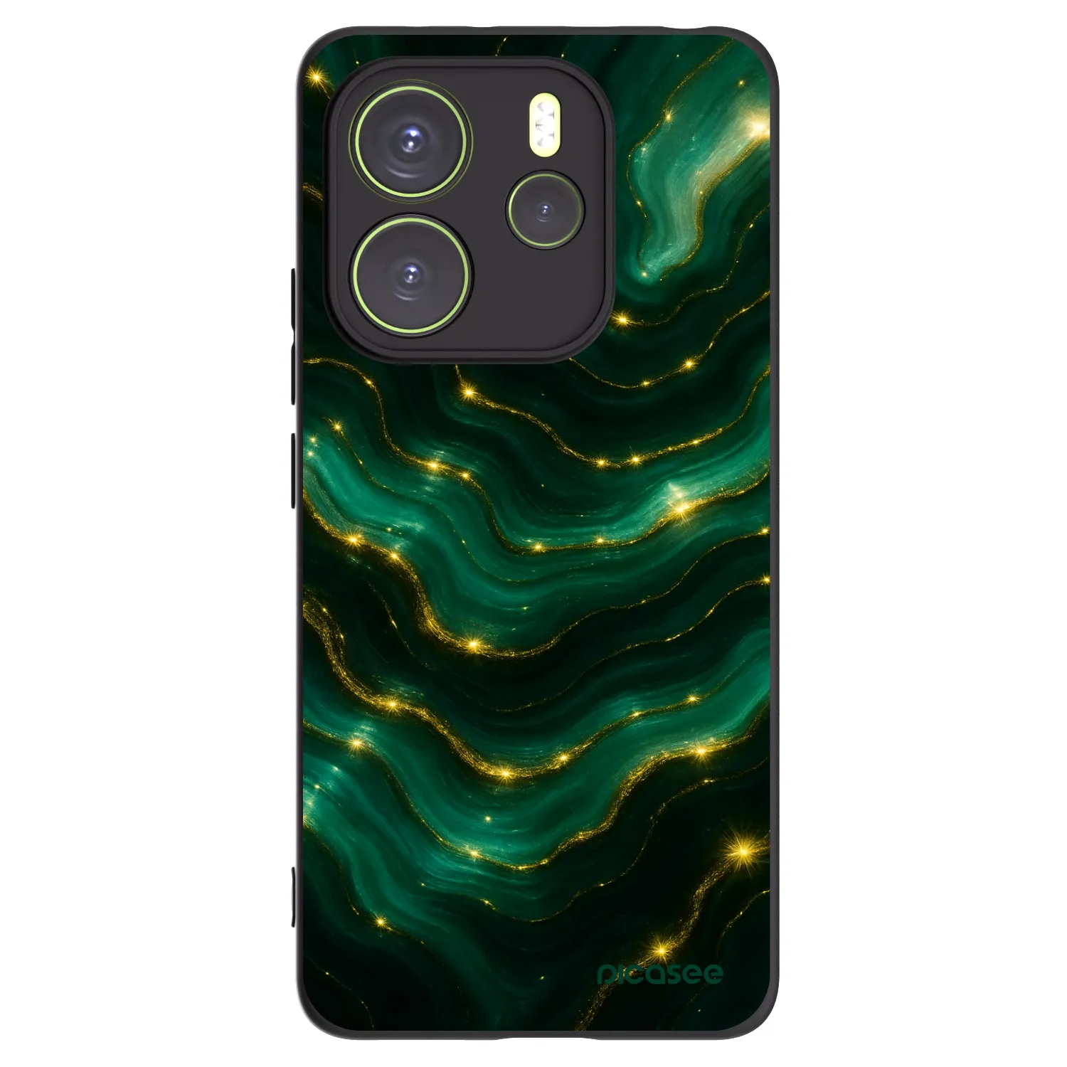 Picasee Xiaomi Redmi Note 14 4G Hülle - Schwarzes Silikon - Emerald