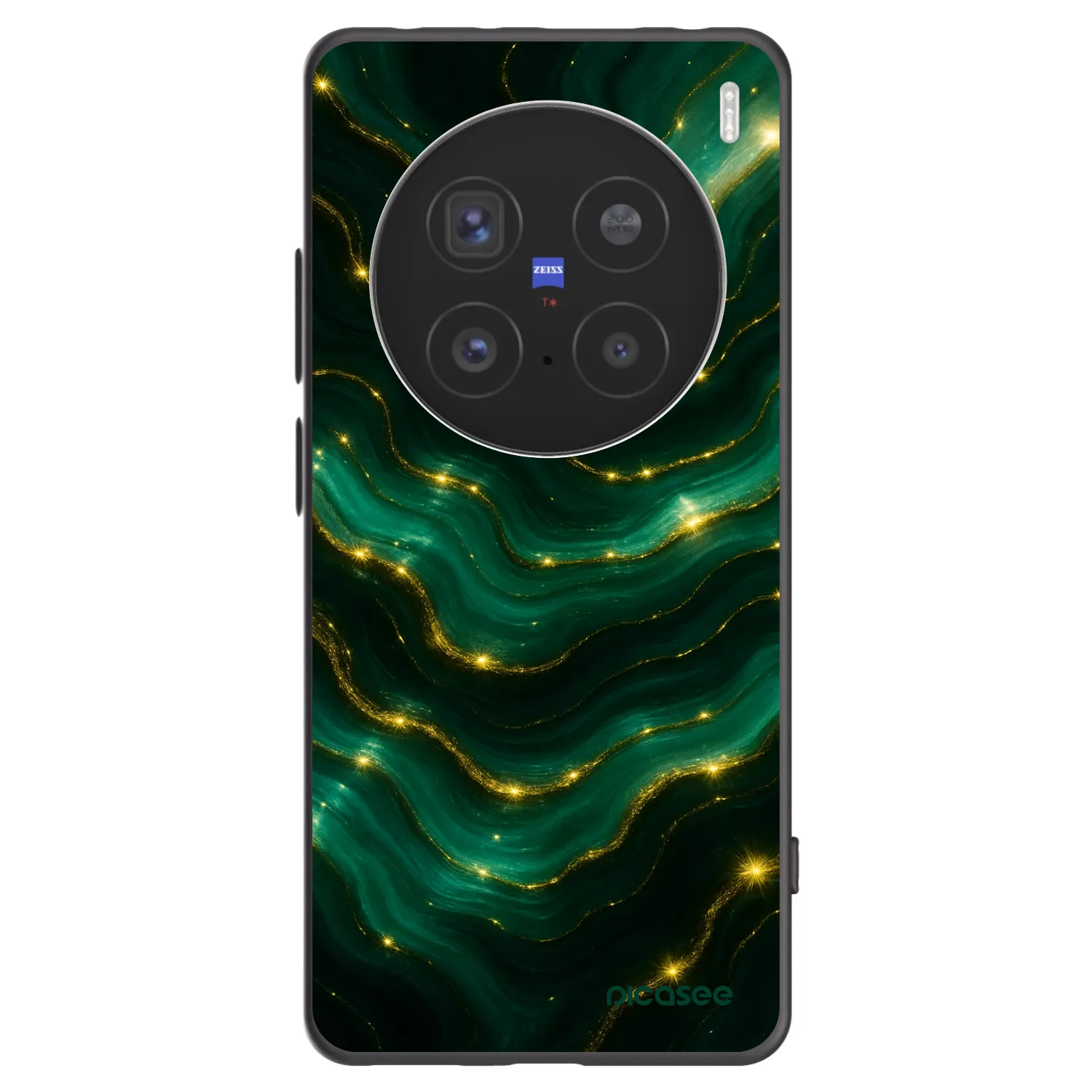 Picasee Vivo X200 Pro Hülle - Schwarzes Silikon - Emerald