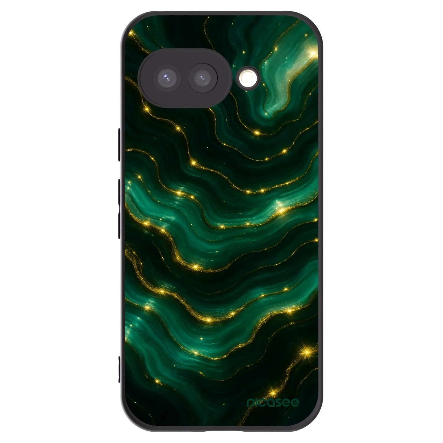 Picasee Google Pixel 9a Hülle - Schwarzes Silikon - Emerald