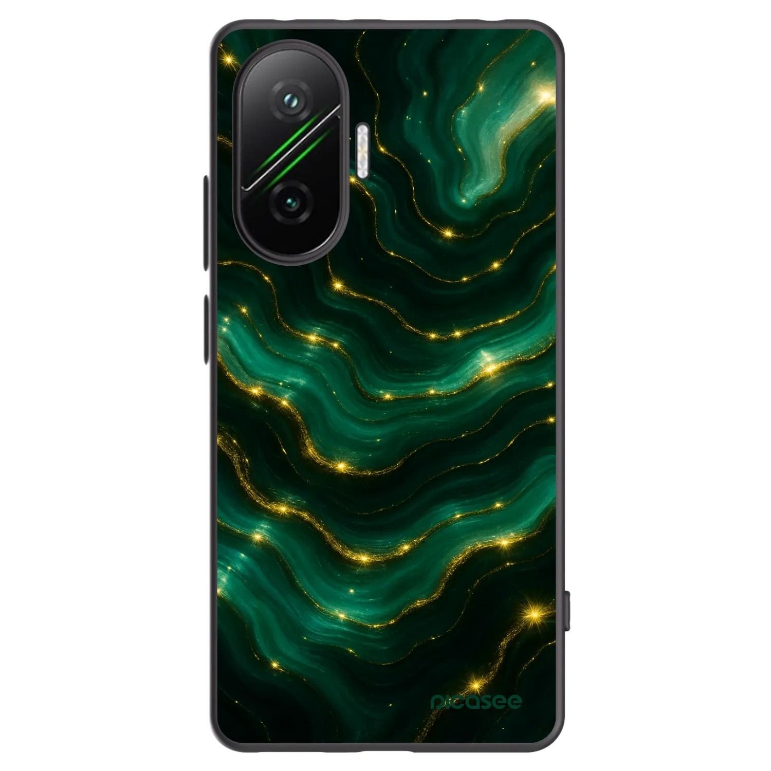 Picasee Xiaomi Poco F7 Pro 5G Hülle - Schwarzes Silikon - Emerald