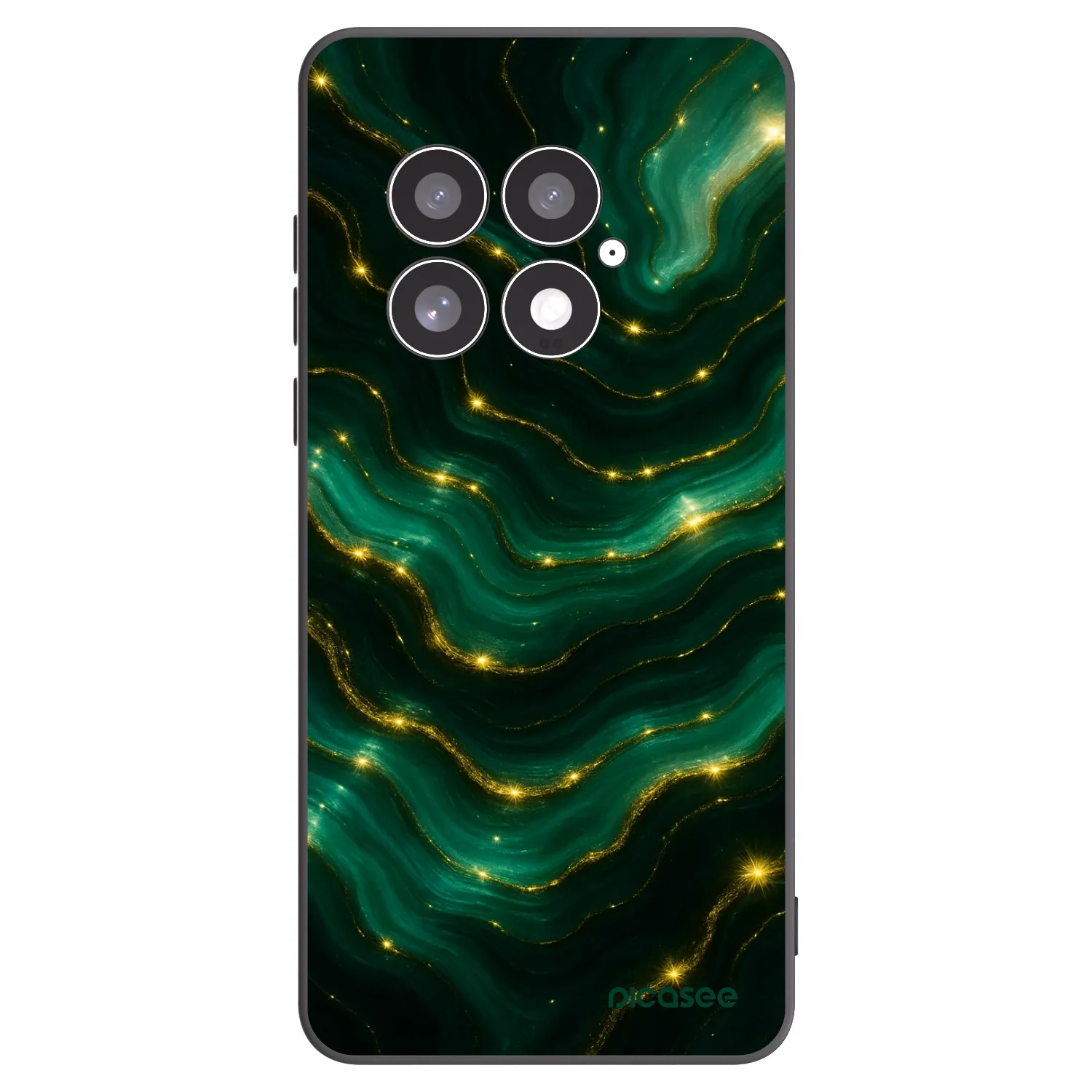 Picasee OnePlus 13 5G Hülle - Schwarzes Silikon - Emerald