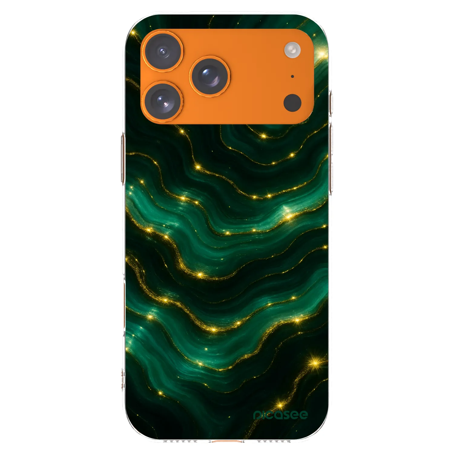 Picasee Apple iPhone 17 Pro Max Hülle - Transparentes Silikon - Emerald