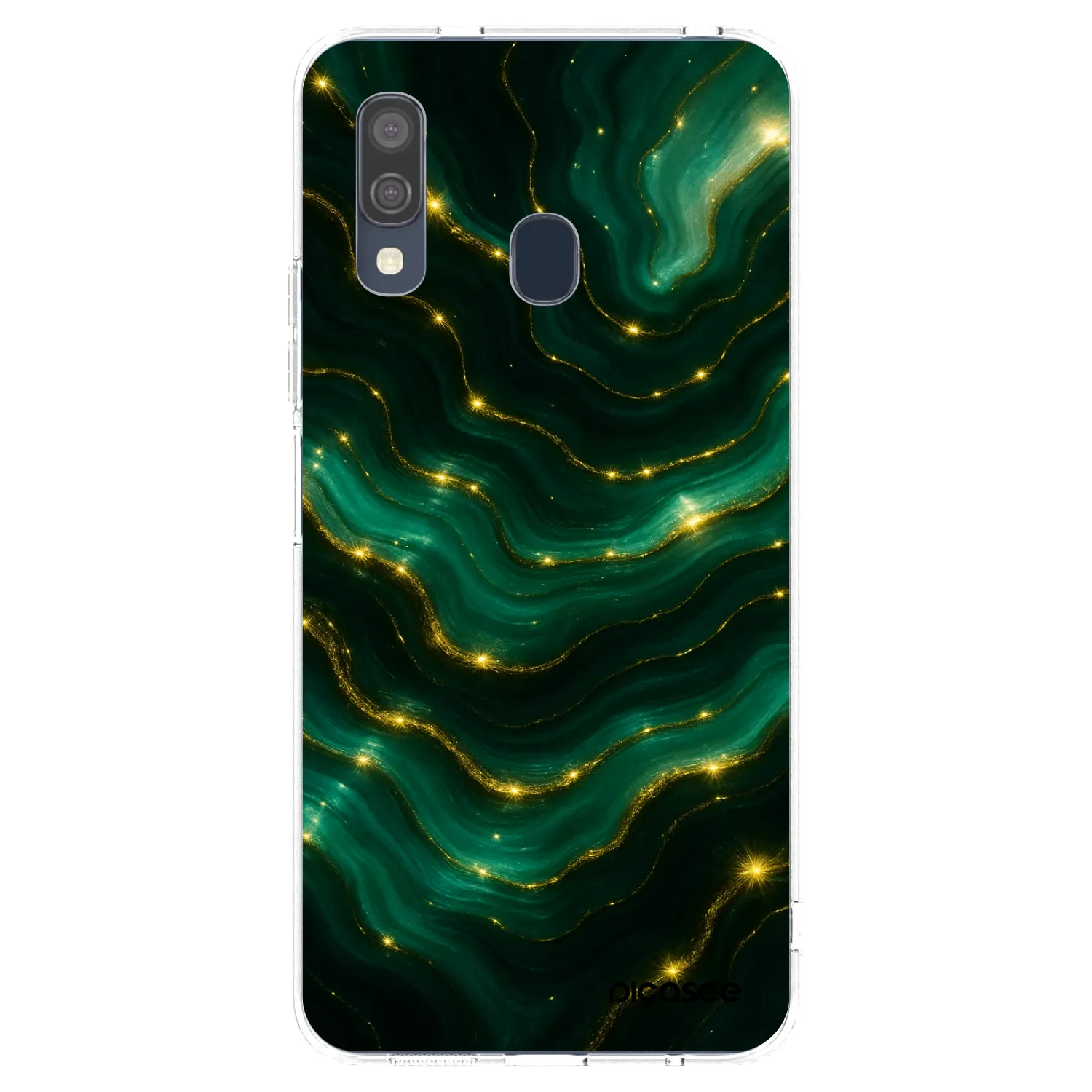 Picasee Samsung Galaxy A40 A405F Hülle - Transparentes Silikon - Emerald