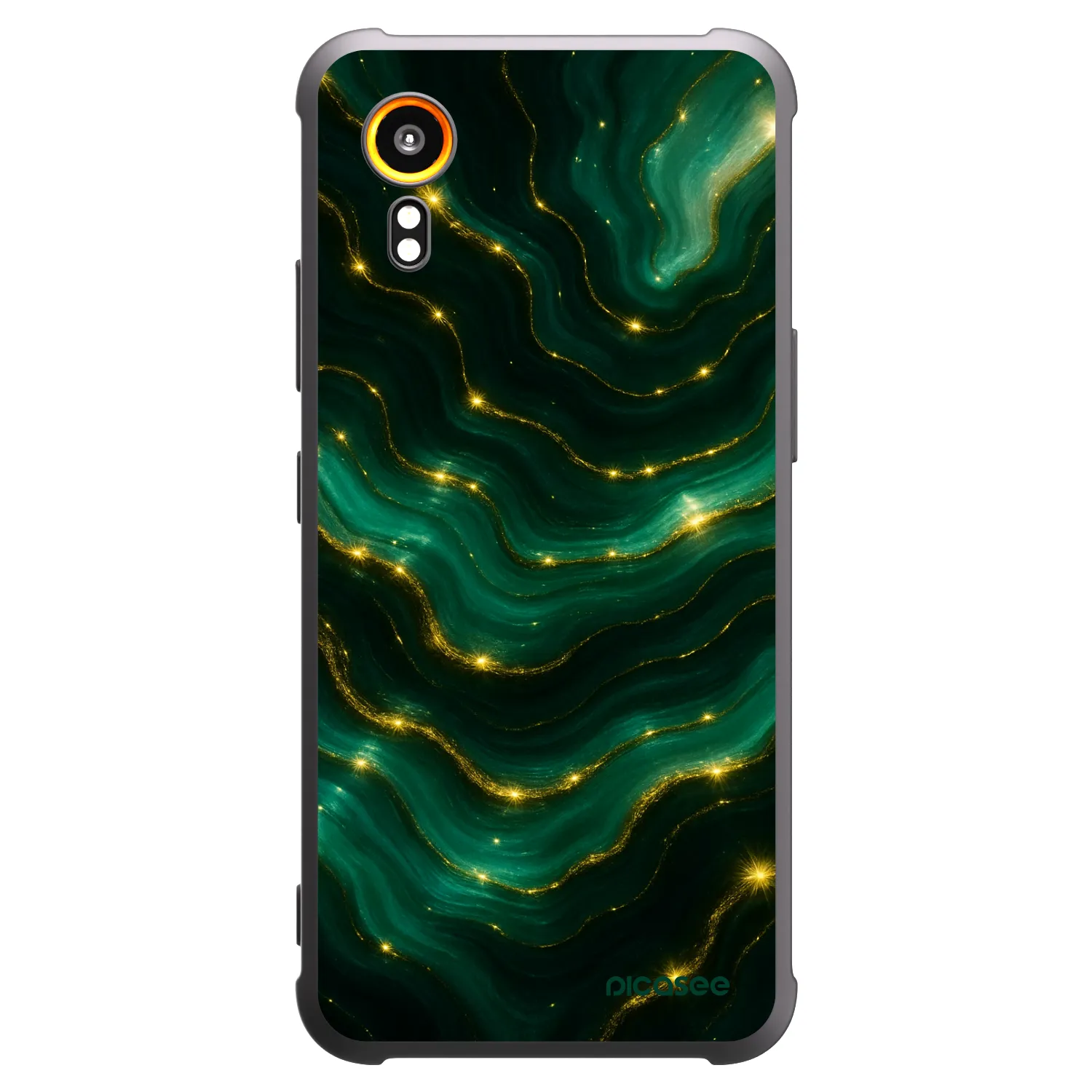 Picasee Samsung Galaxy Xcover 7 Hülle - Schwarzes Silikon - Emerald