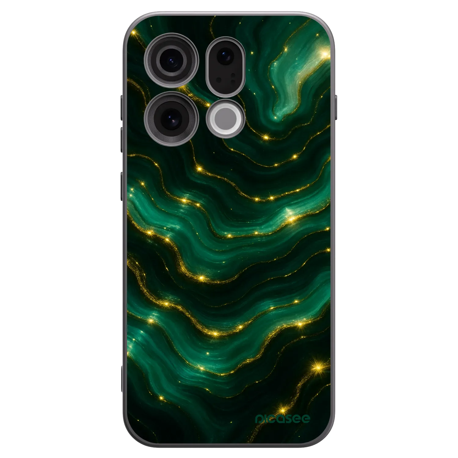 Picasee OPPO Find X9 Hülle - Schwarzes Silikon - Emerald