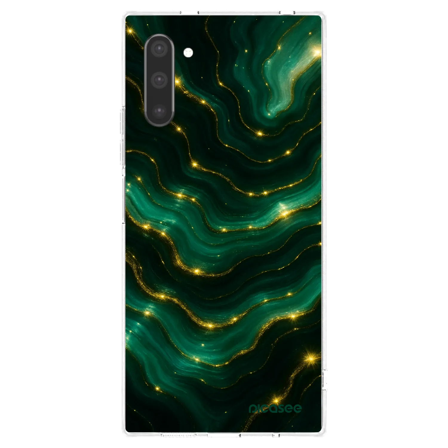 Picasee Samsung Galaxy Note 10 N970F Hülle - Transparentes Silikon - Emerald