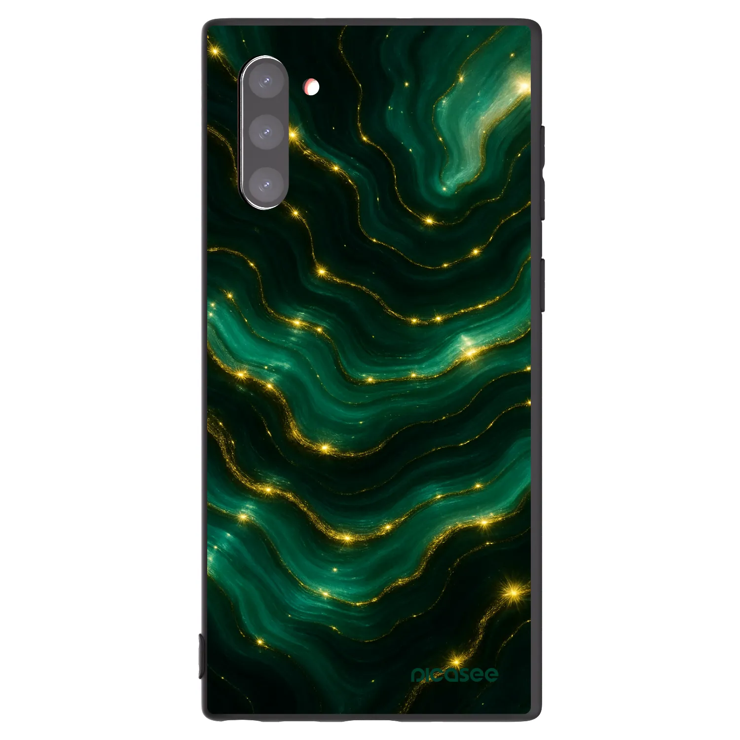 Picasee Samsung Galaxy Note 10 N970F Hülle - Schwarzes Silikon - Emerald