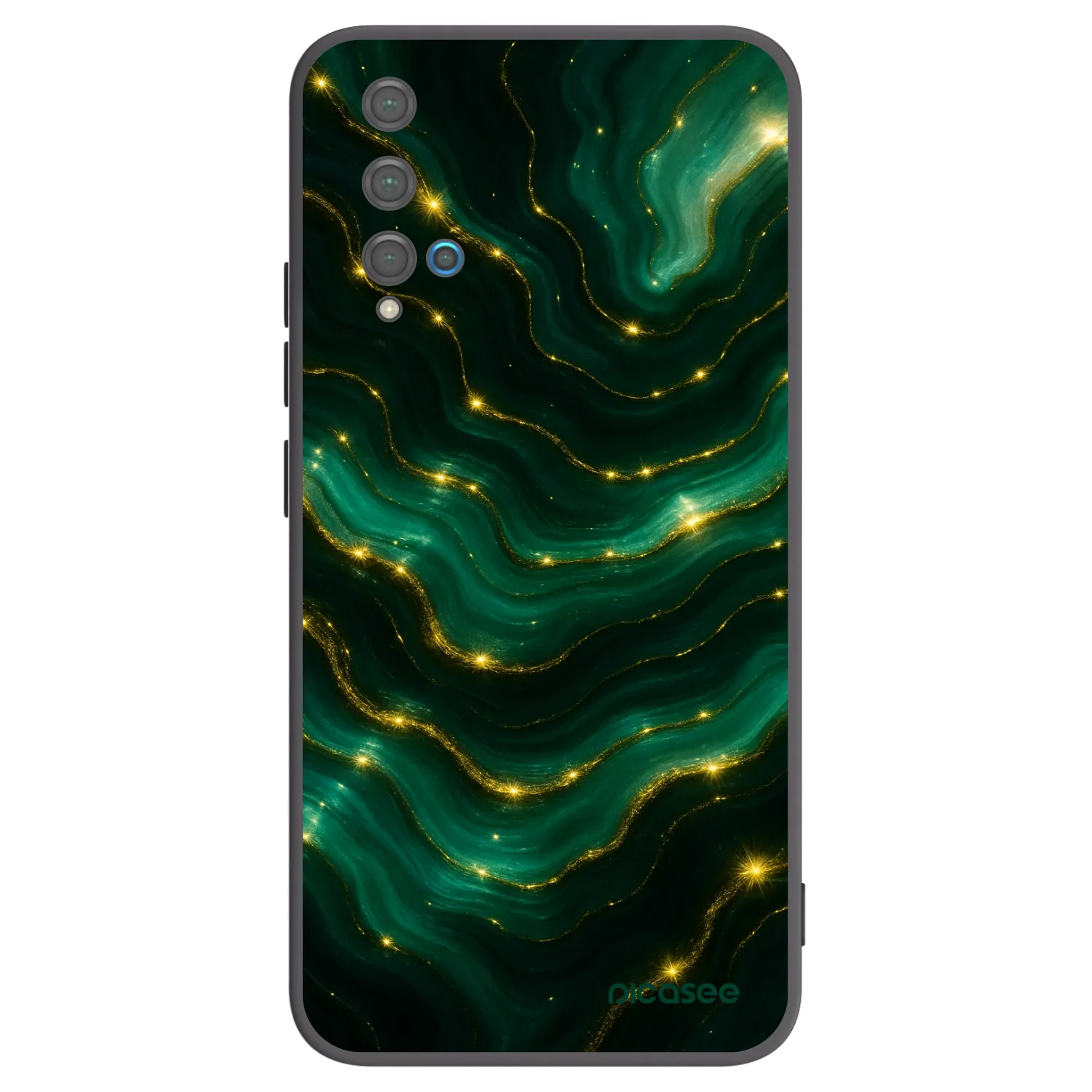 Picasee Huawei Nova 5T Hülle - Schwarzes Silikon - Emerald