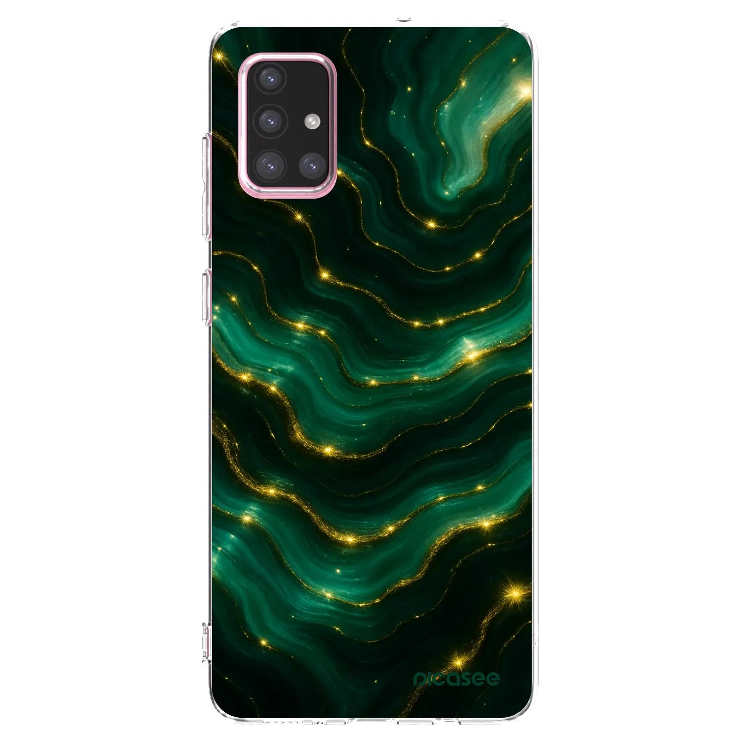 Picasee Samsung Galaxy A71 A715F Hülle - Transparentes Silikon - Emerald