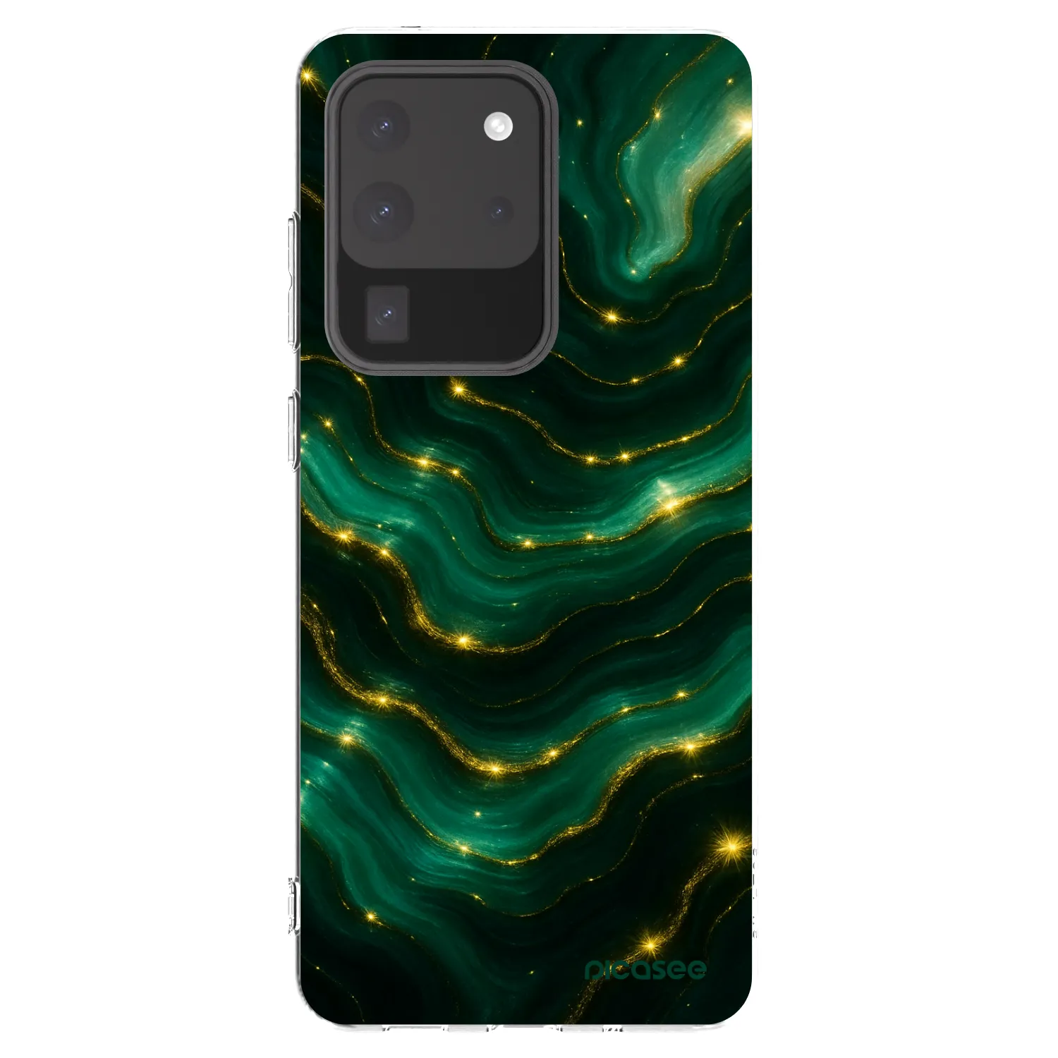 Picasee Samsung Galaxy S20 Ultra 5G G988F Hülle - Transparentes Silikon - Emerald