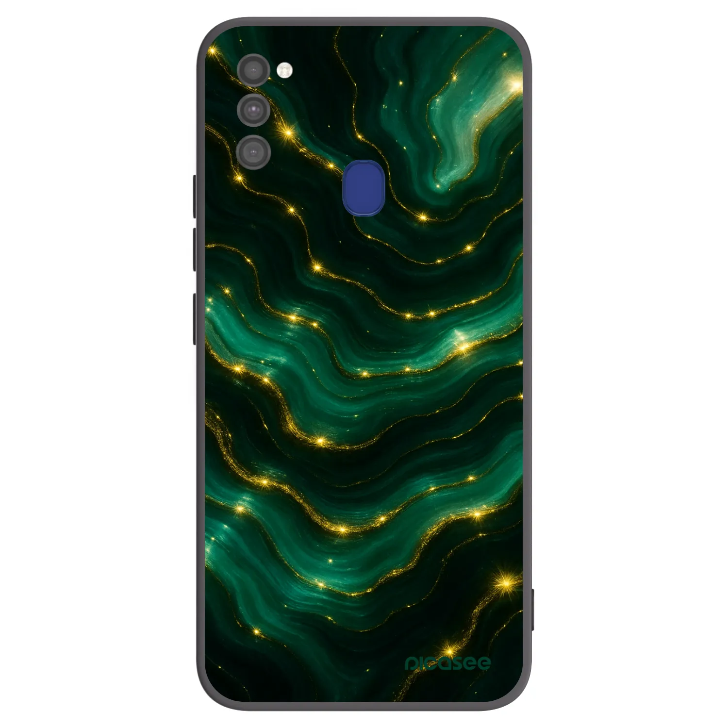 Picasee Samsung Galaxy M21 M215F Hülle - Schwarzes Silikon - Emerald