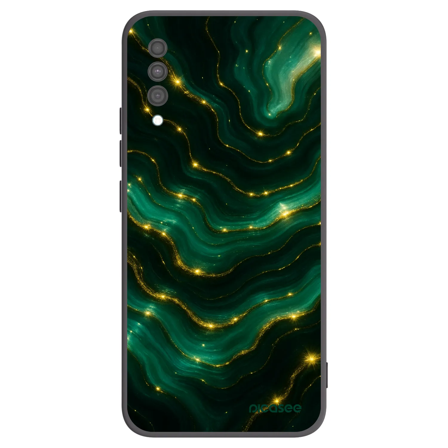 Picasee Samsung Galaxy A30s A307F Hülle - Schwarzes Silikon - Emerald